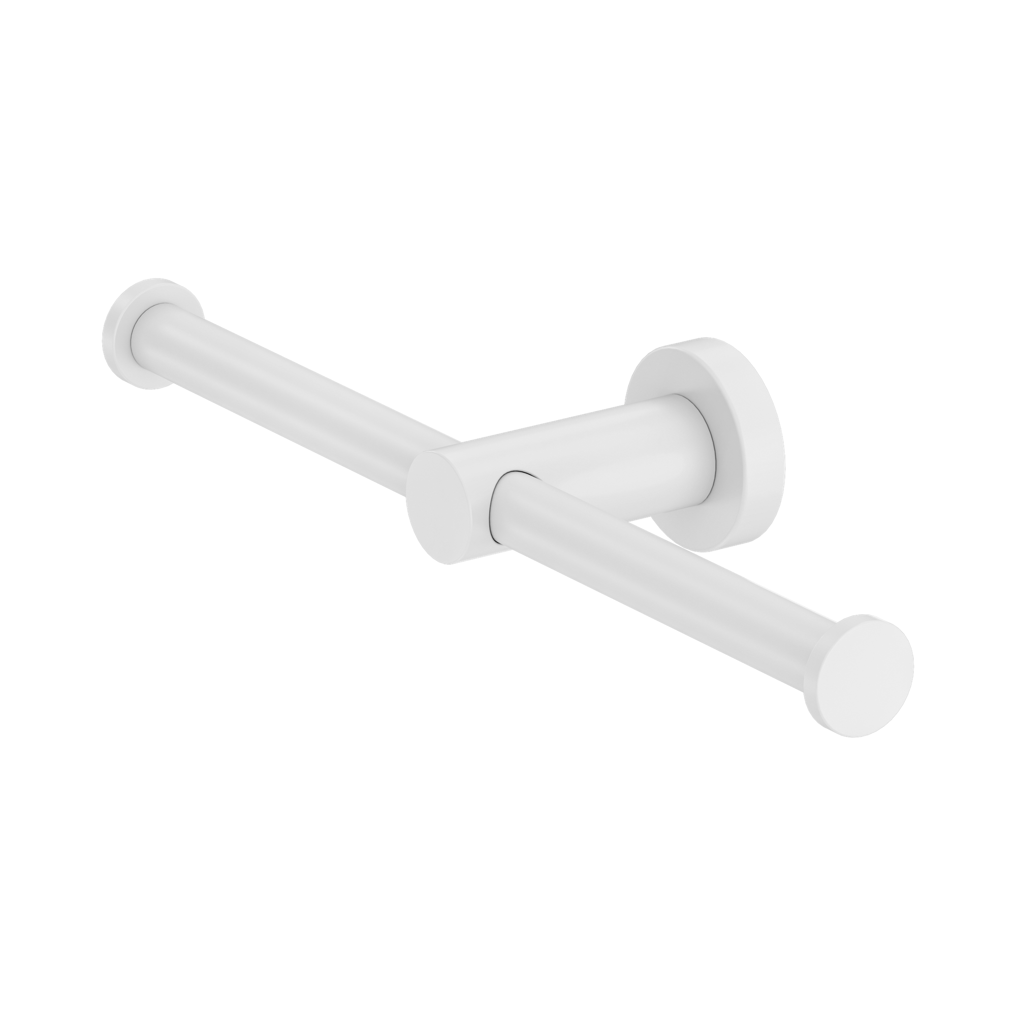 NR1986d MW Mecca Double Toilet Roll Holder Matte White image 1