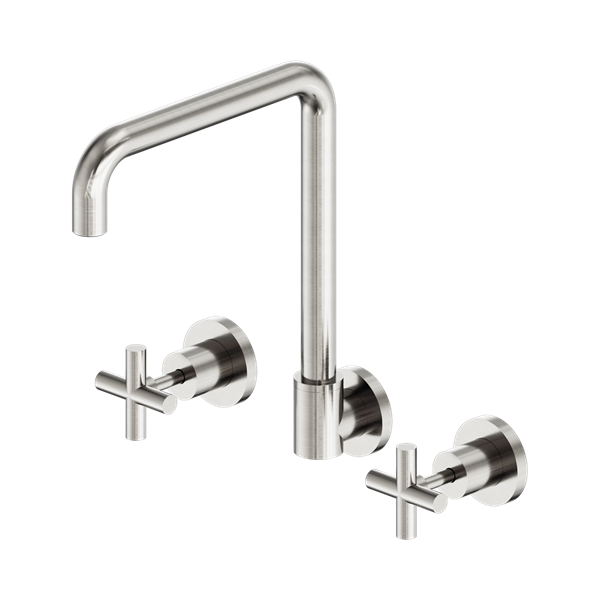 NR201607 BN X Plus Wall Kitchen Set Swivel Spout Brushed Nickel Thumb