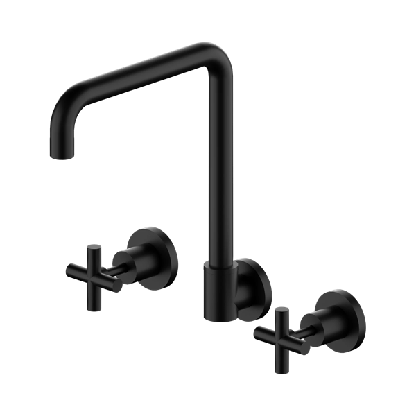 NR201607 MB X Plus Wall Kitchen Set Swivel Spout Matte Black Thumb