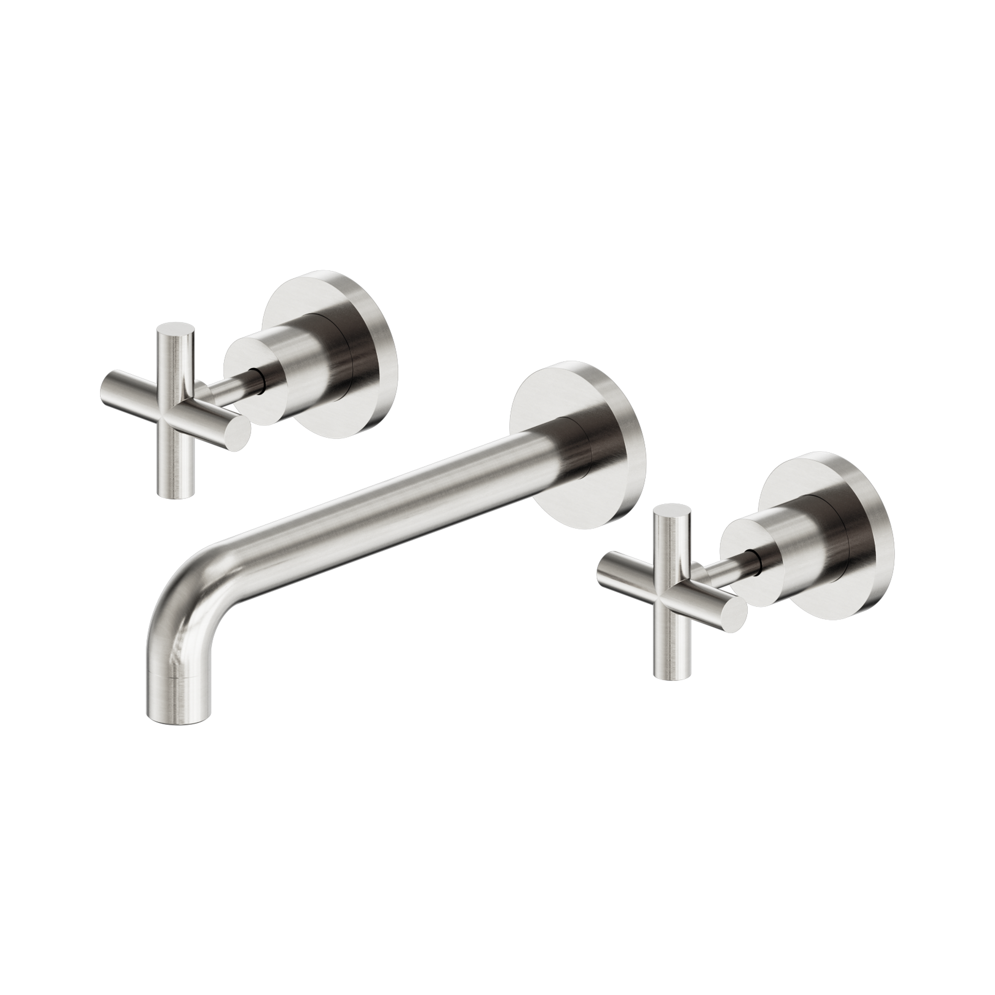 NR201607a BN X Plus Wall Basin Set 215mm Brushed Nickel image 1