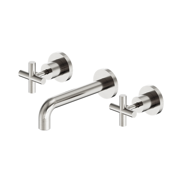 NR201607b BN X Plus Wall Basin Set 180mm Brushed Nickel Thumb