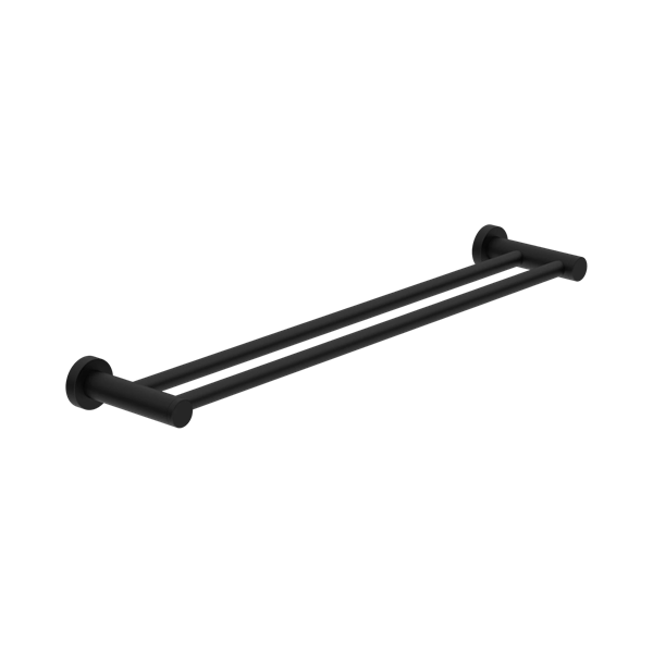 NR2030d MB Classic Double Towel Rail 800mm Matte Black Thumb