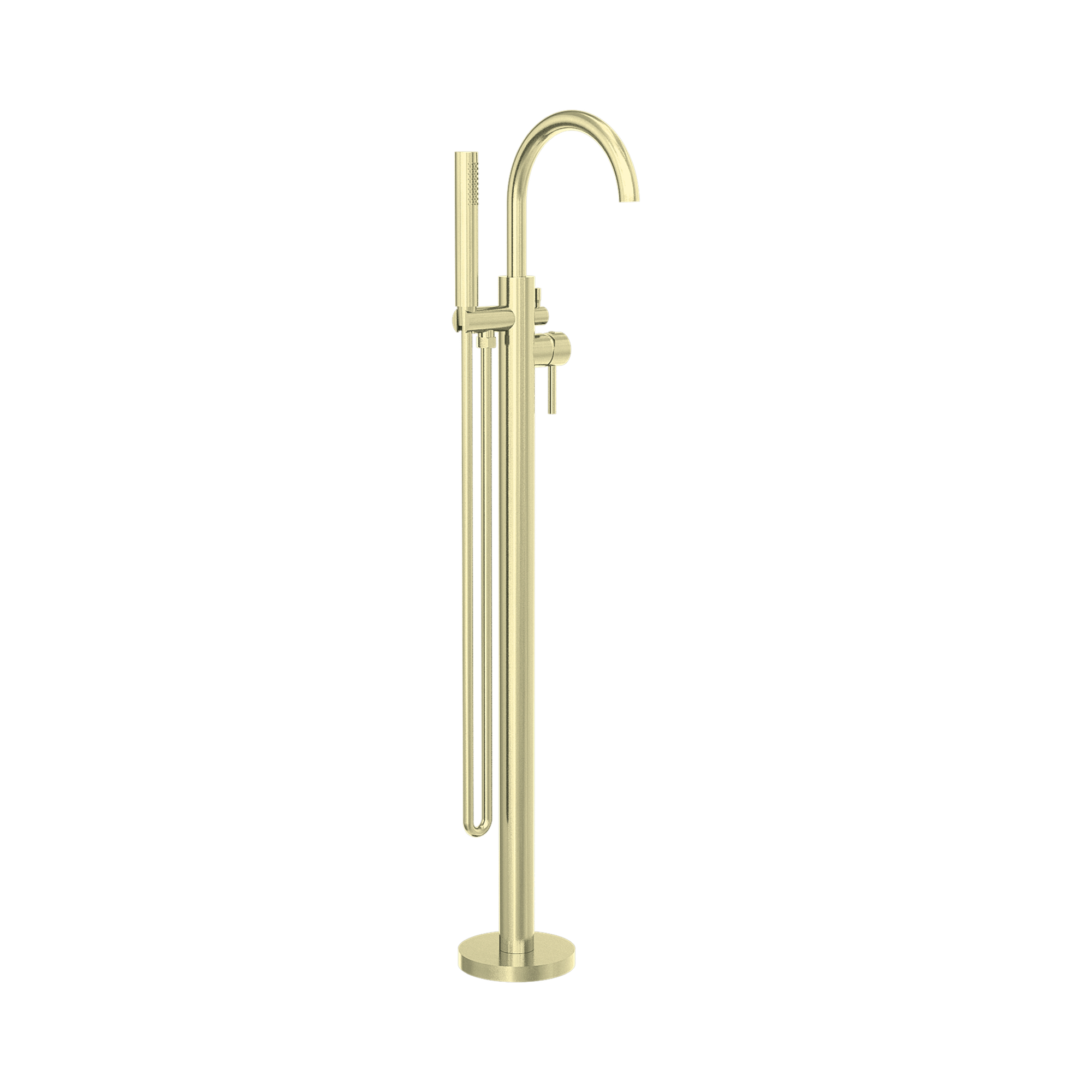 NR210903a BG Mecca Round Freestanding Mixer With Hand Shower Brushed Gold image 1