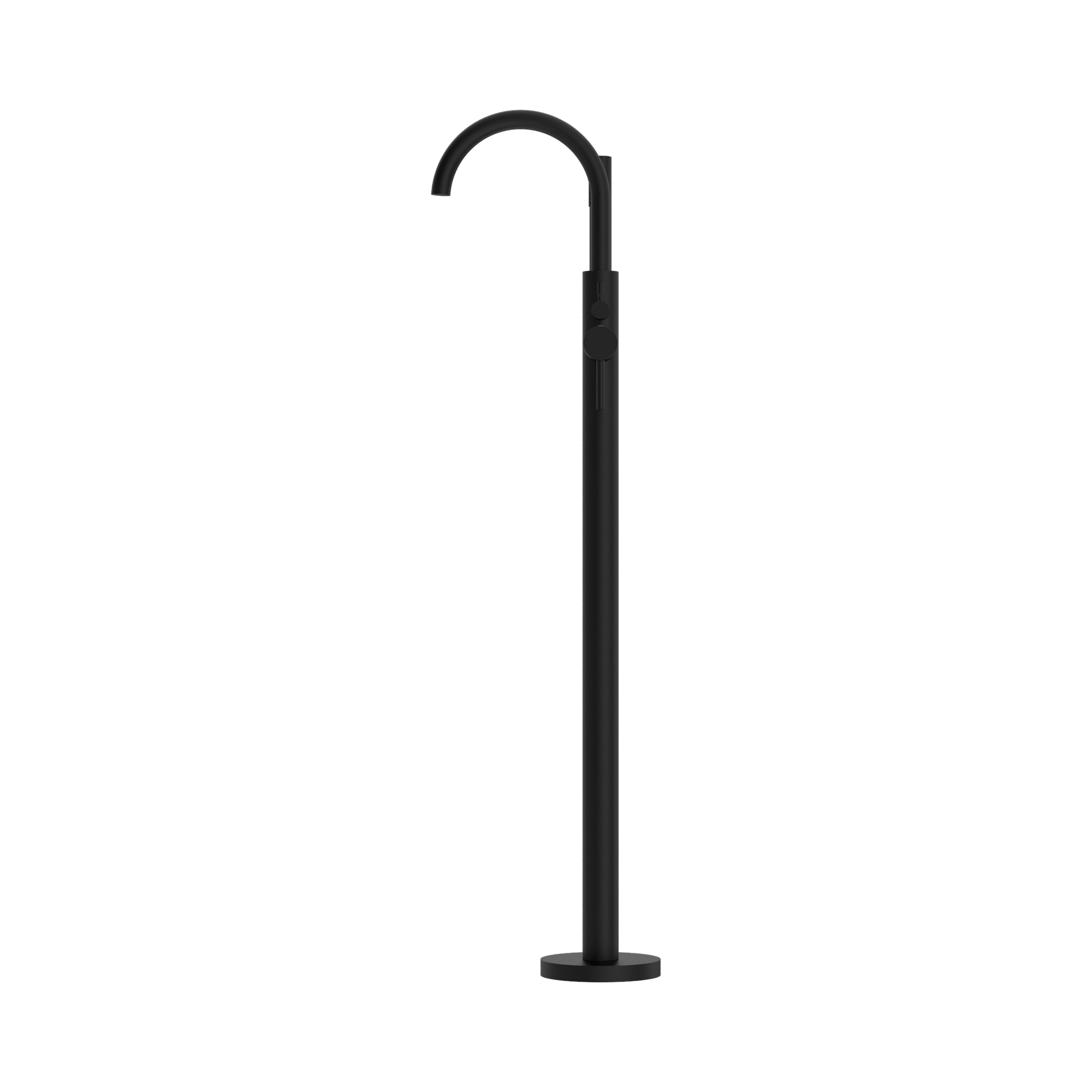NR210903a MB Mecca Round Freestanding Mixer With Hand Shower Matte Black image 2