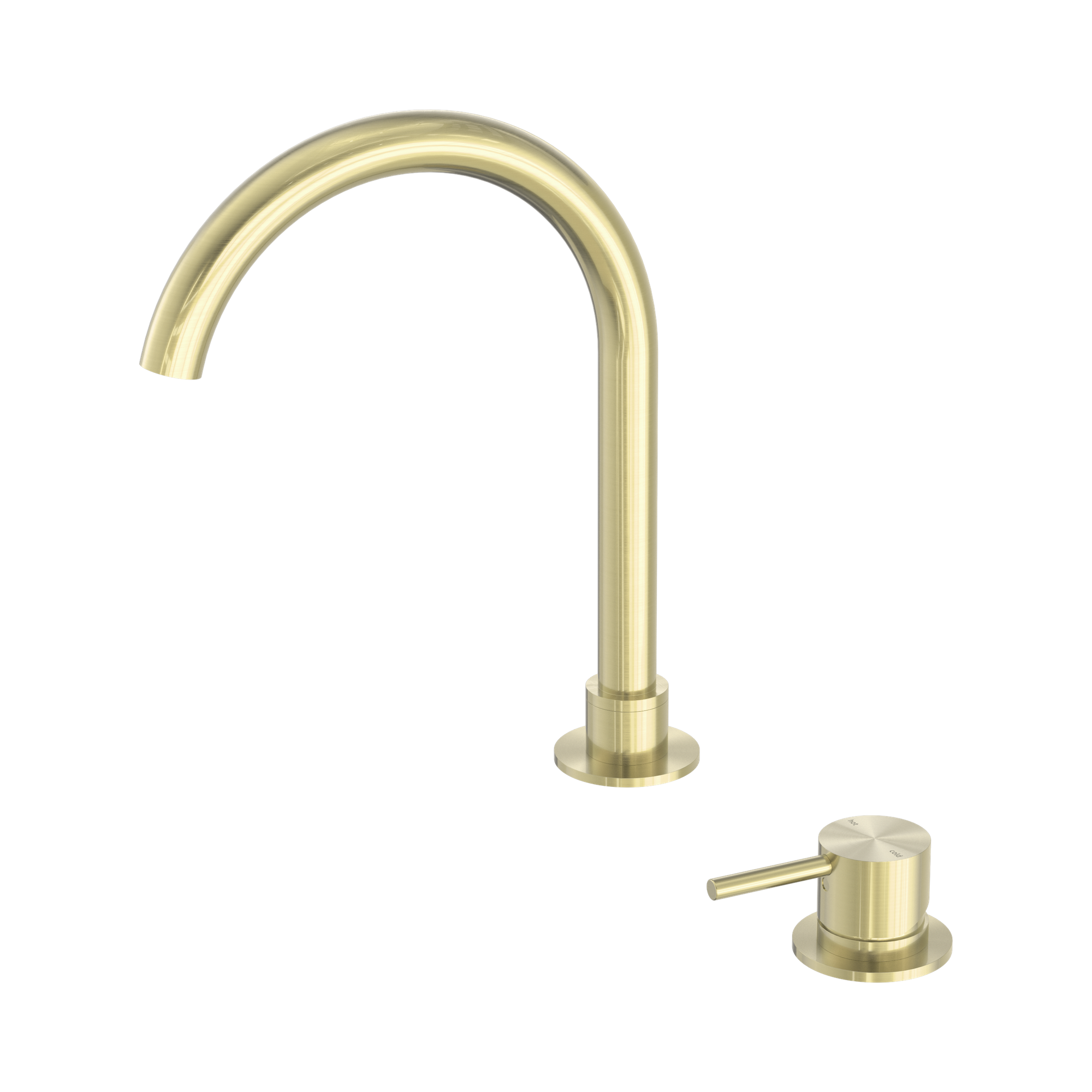 NR221901b BG Mecca Hob Basin Mixer Round Swivel Spout Brushed Gold image 1