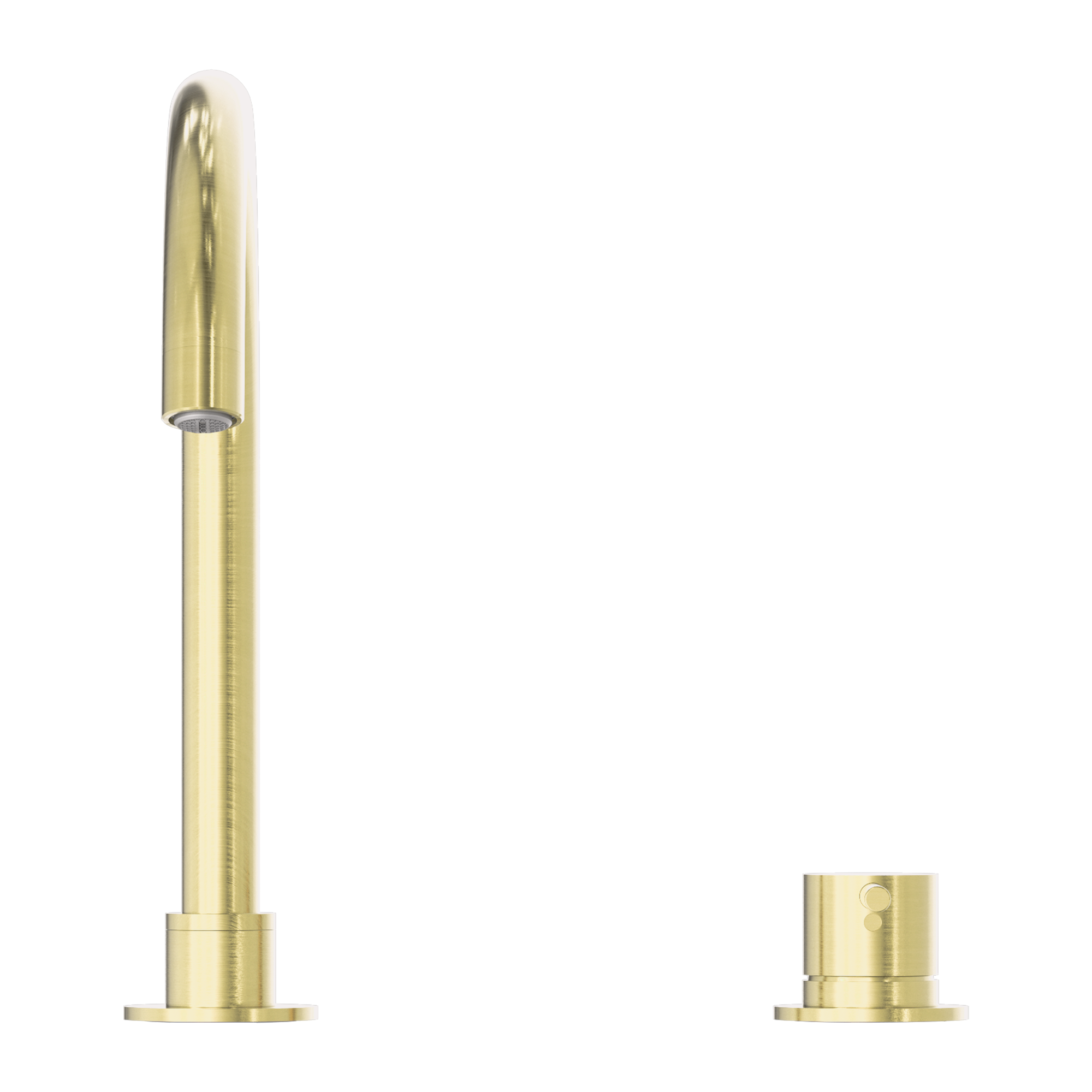 NR221901b BG Mecca Hob Basin Mixer Round Swivel Spout Brushed Gold image 2