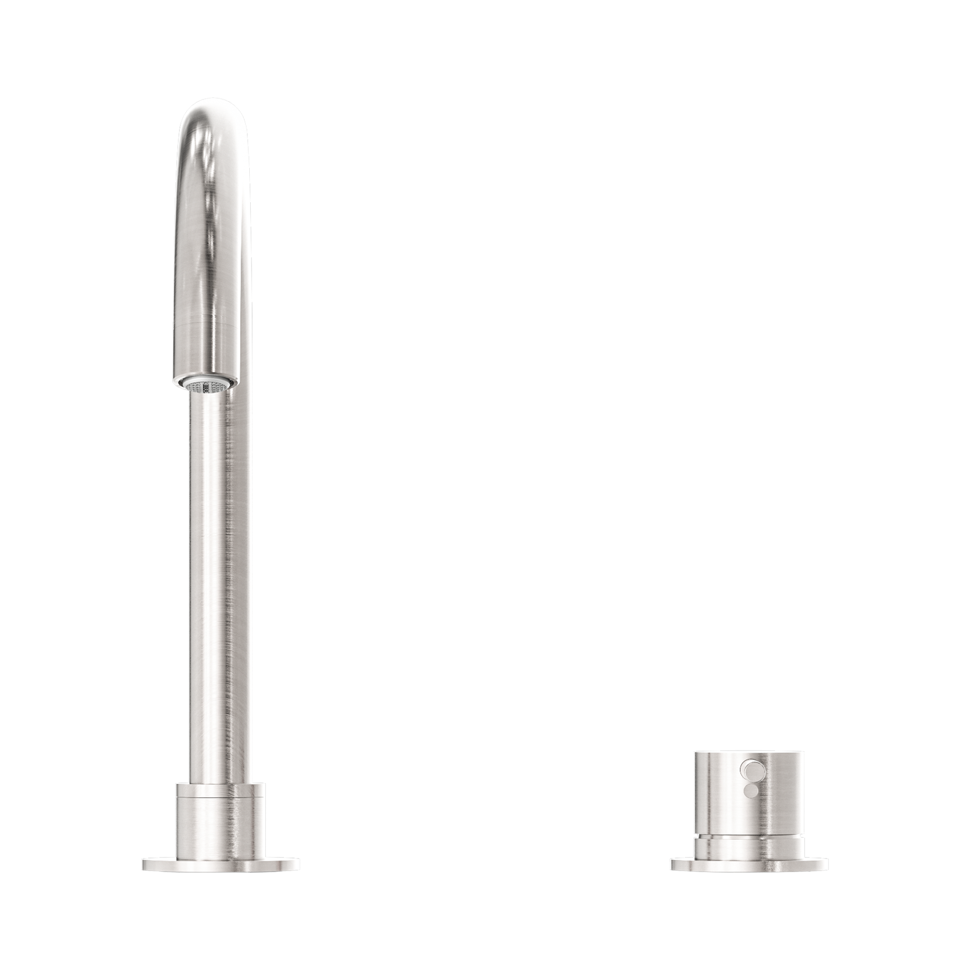 NR221901b BN Mecca Hob Basin Mixer Round Swivel Spout Brushed Nickel image 2