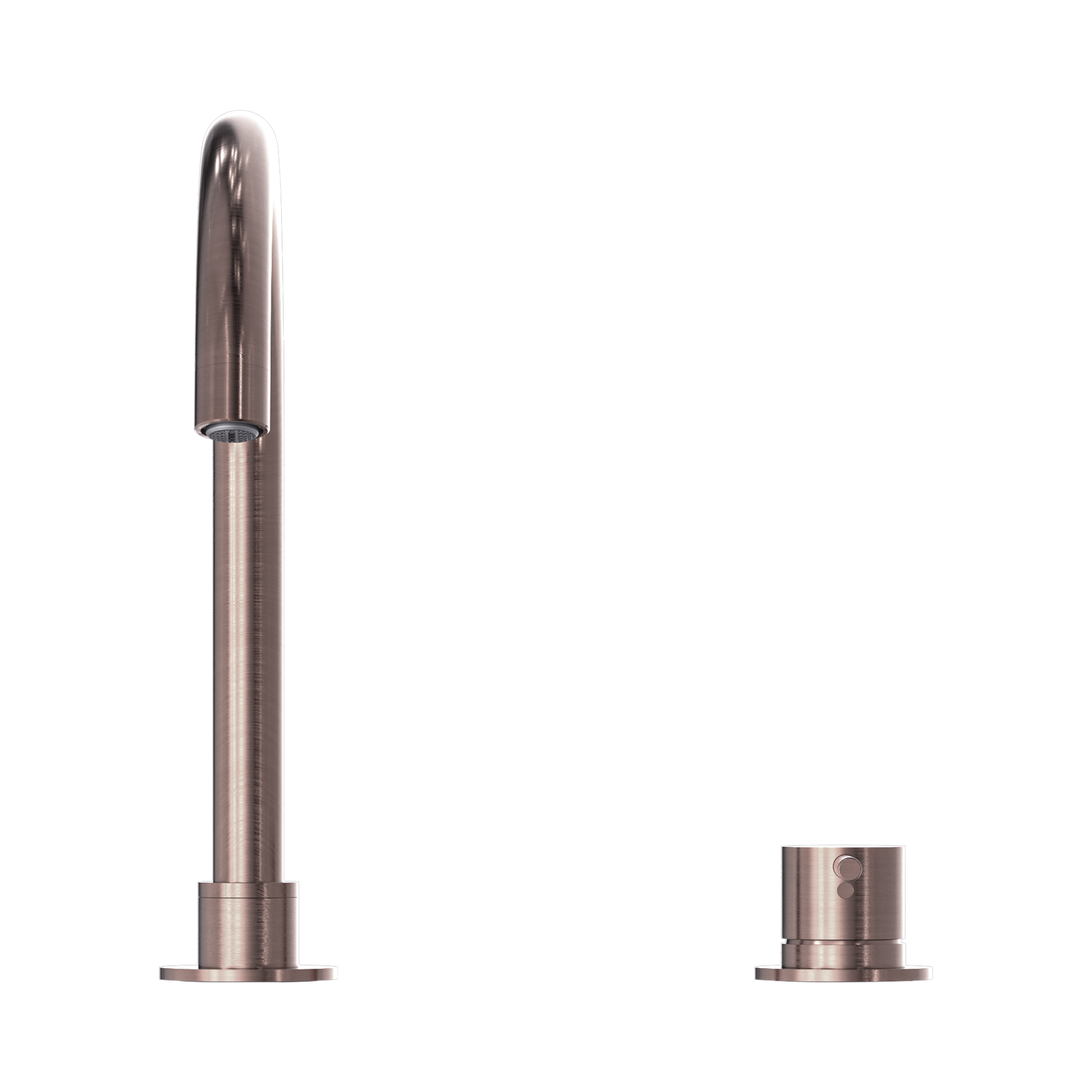 NR221901b BZ Mecca Hob Basin Mixer Round Swivel Spout Brushed Bronze image 2