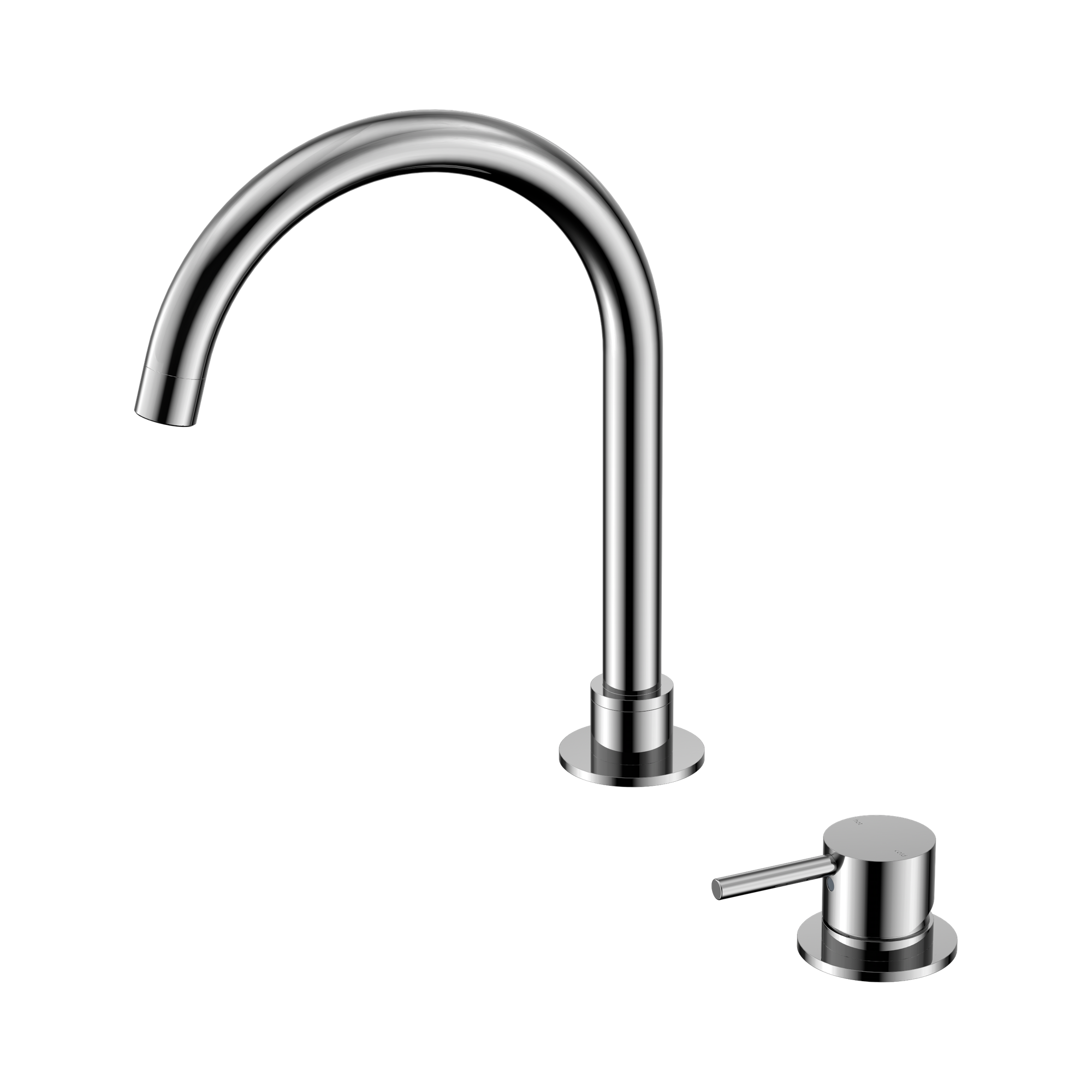 NR221901b CH Mecca Hob Basin Mixer Round Swivel Spout Chrome image 1