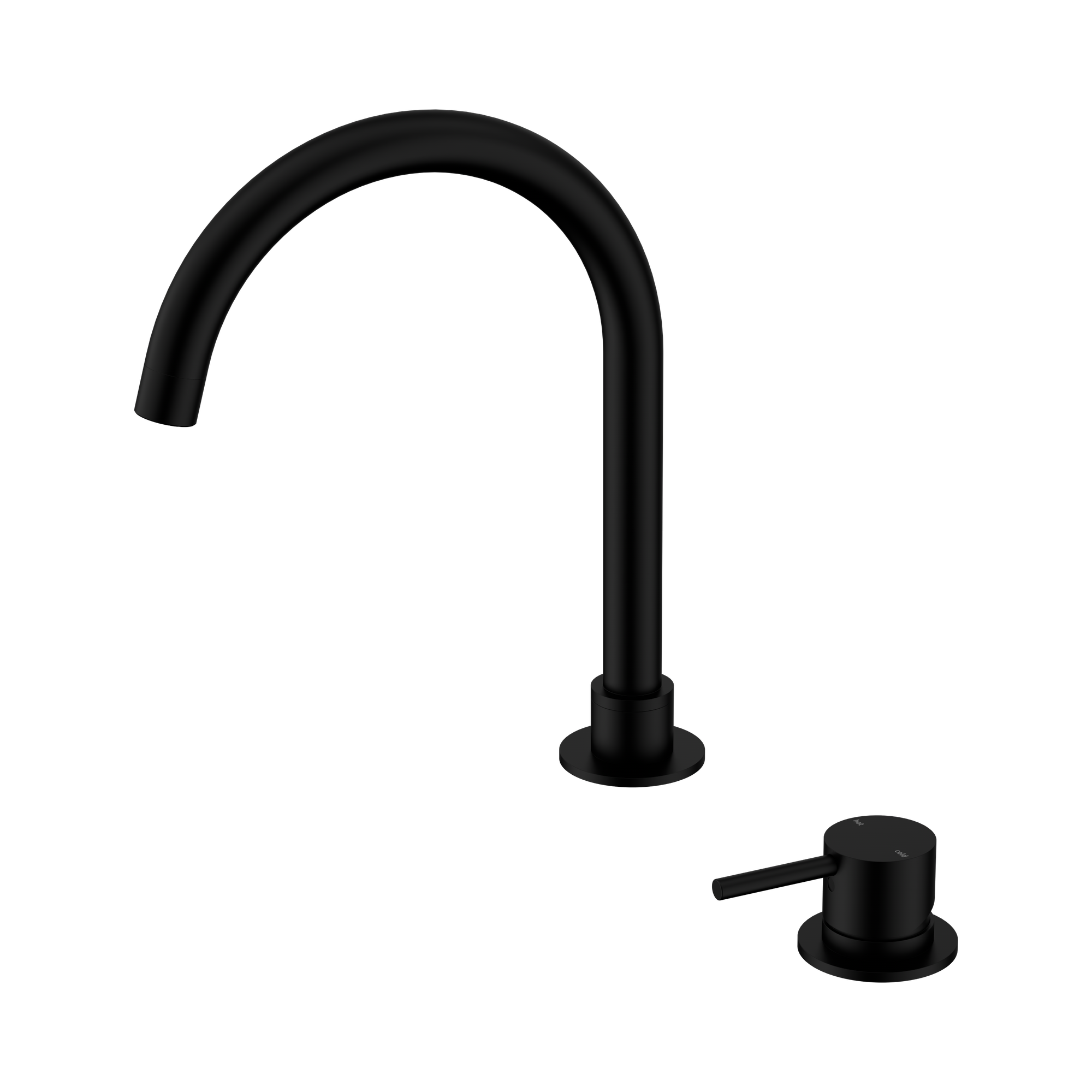 NR221901b MB Mecca Hob Basin Mixer Round Swivel Spout Matte Black image 1