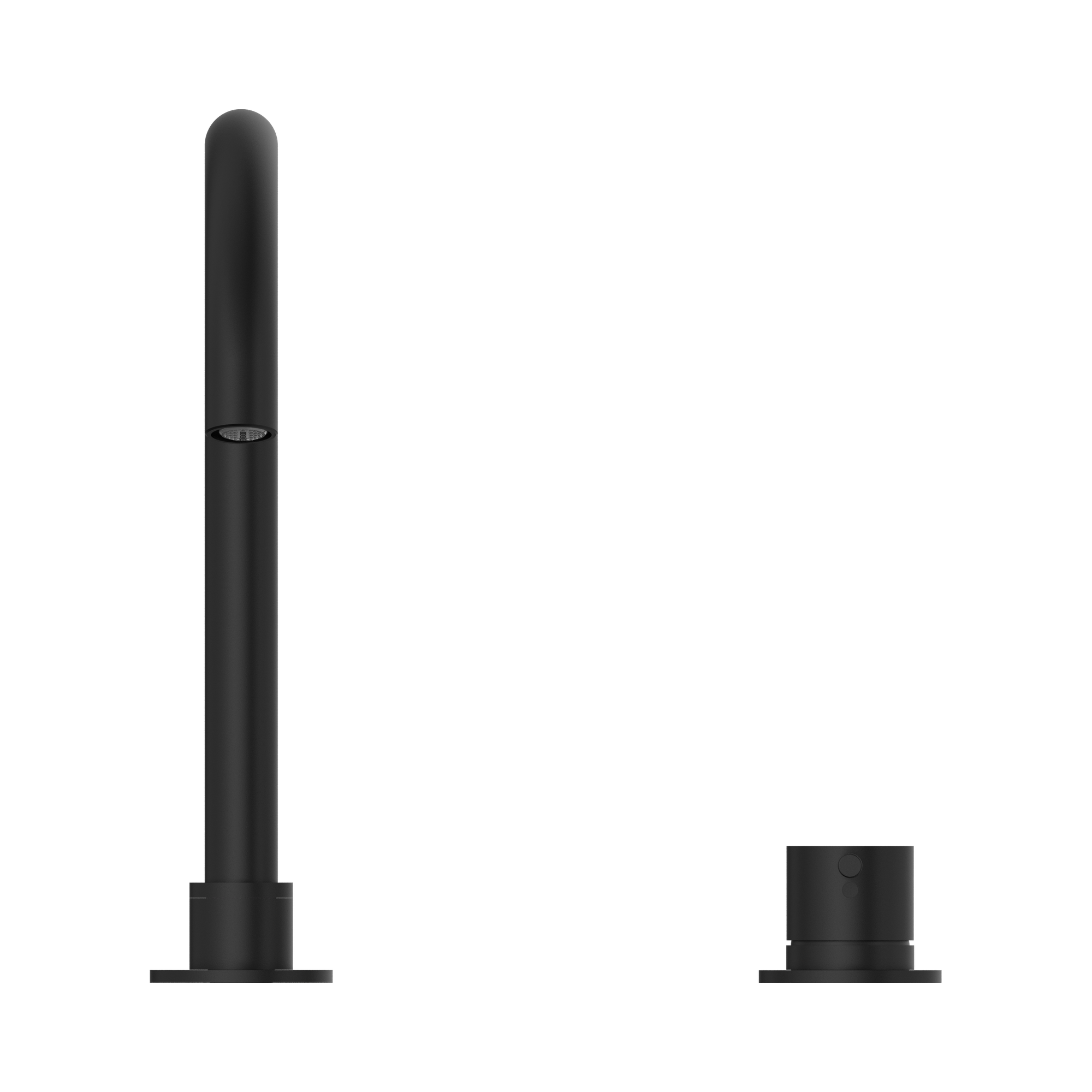 NR221901b MB Mecca Hob Basin Mixer Round Swivel Spout Matte Black image 2