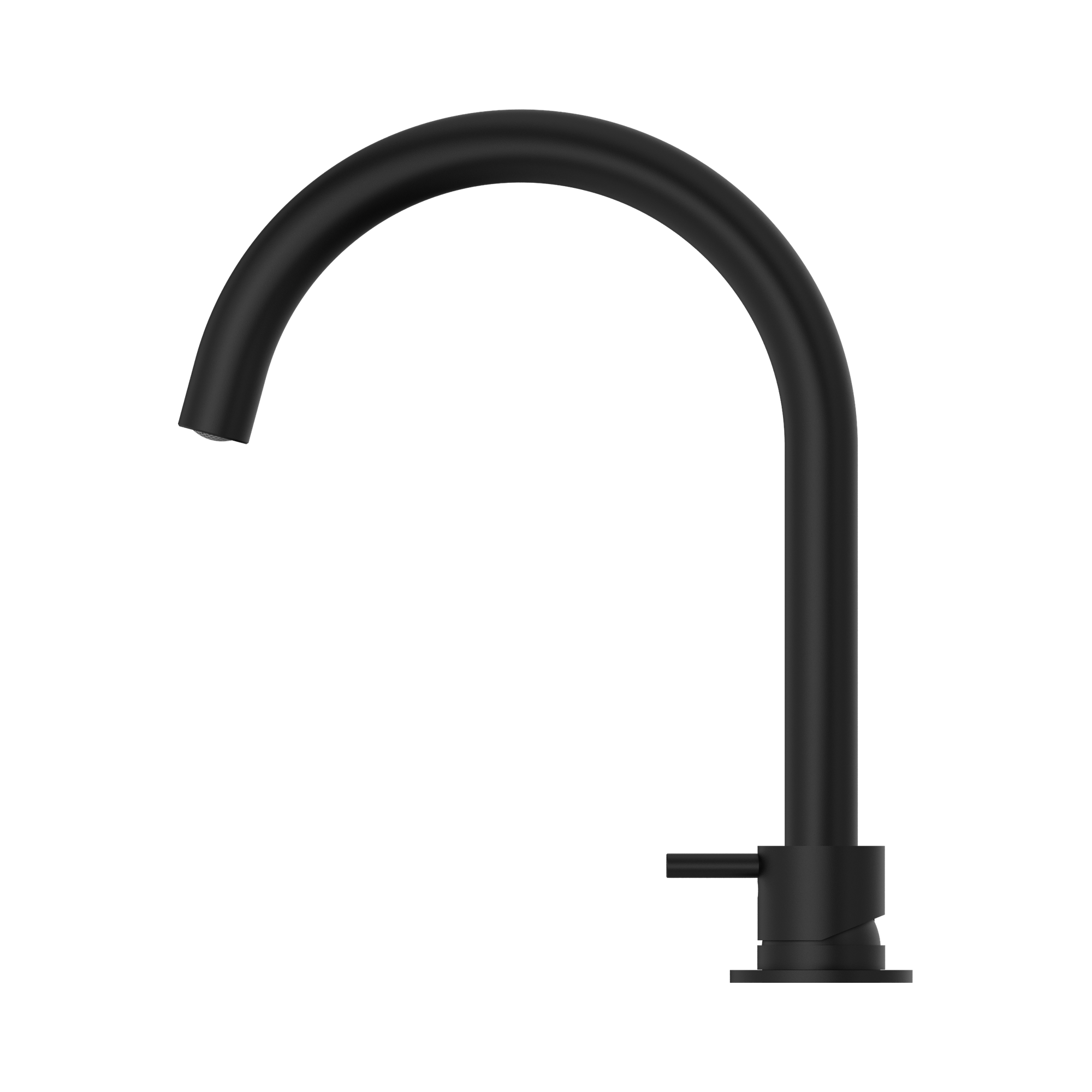 NR221901b MB Mecca Hob Basin Mixer Round Swivel Spout Matte Black image 3