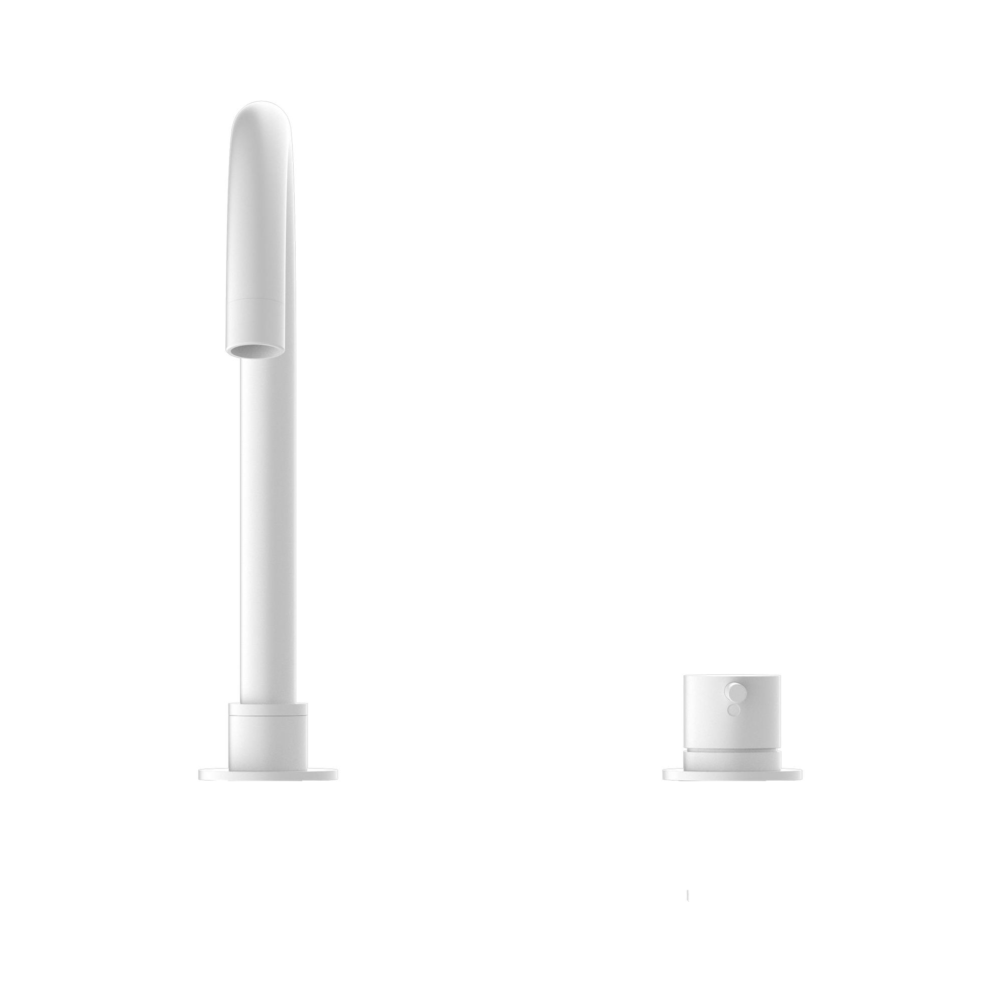 NR221901b MW Mecca Hob Basin Mixer Round Swivel Spout Matte White image 3