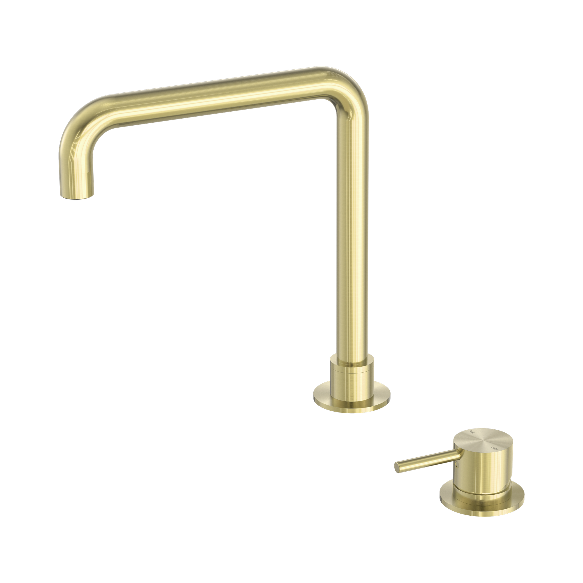 NR221901c BG Mecca Hob Basin Mixer Square Swivel Spout Brushed Gold image 1