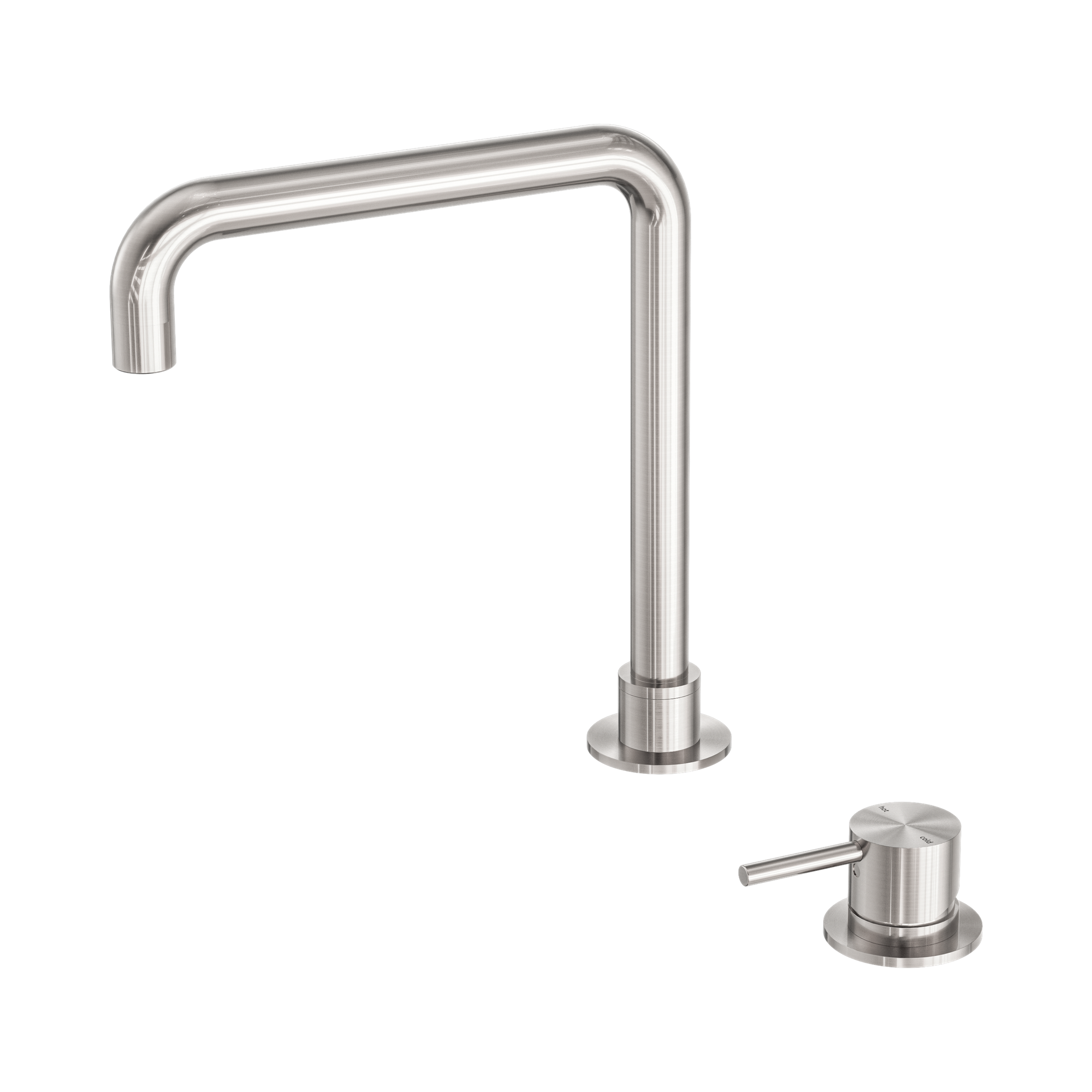 NR221901c BN Mecca Hob Basin Mixer Square Swivel Spout Brushed Nickel image 1