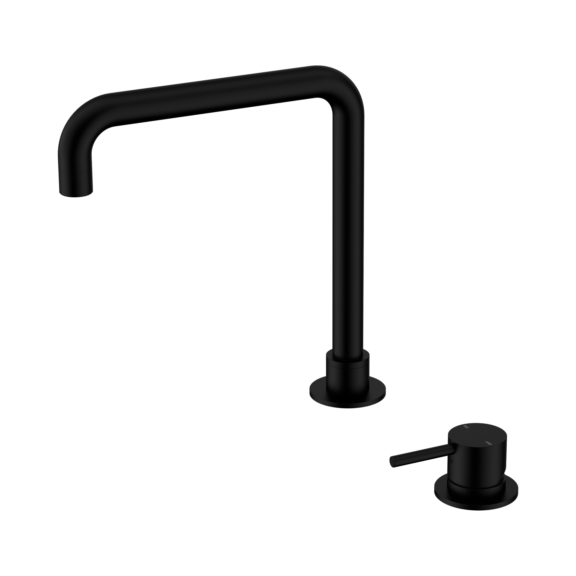 NR221901c MB Mecca Hob Basin Mixer Square Swivel Spout Matte Black image 1