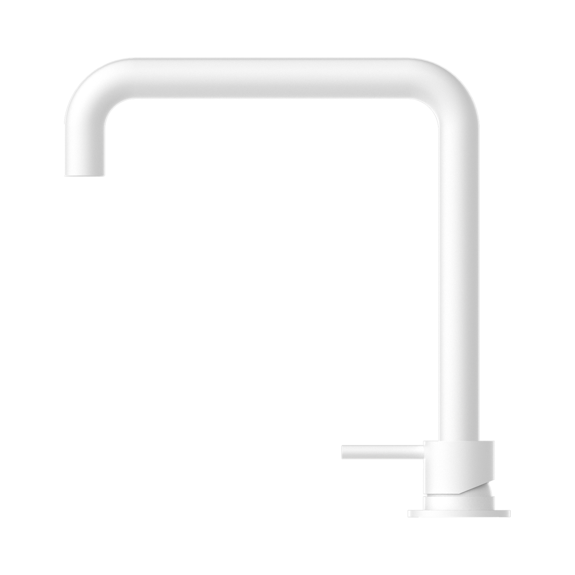 NR221901c MW Mecca Hob Basin Mixer Square Swivel Spout Matte White image 2