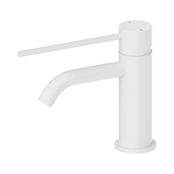 NR221901d MW Mecca Care Basin Mixer Matte White Thumb