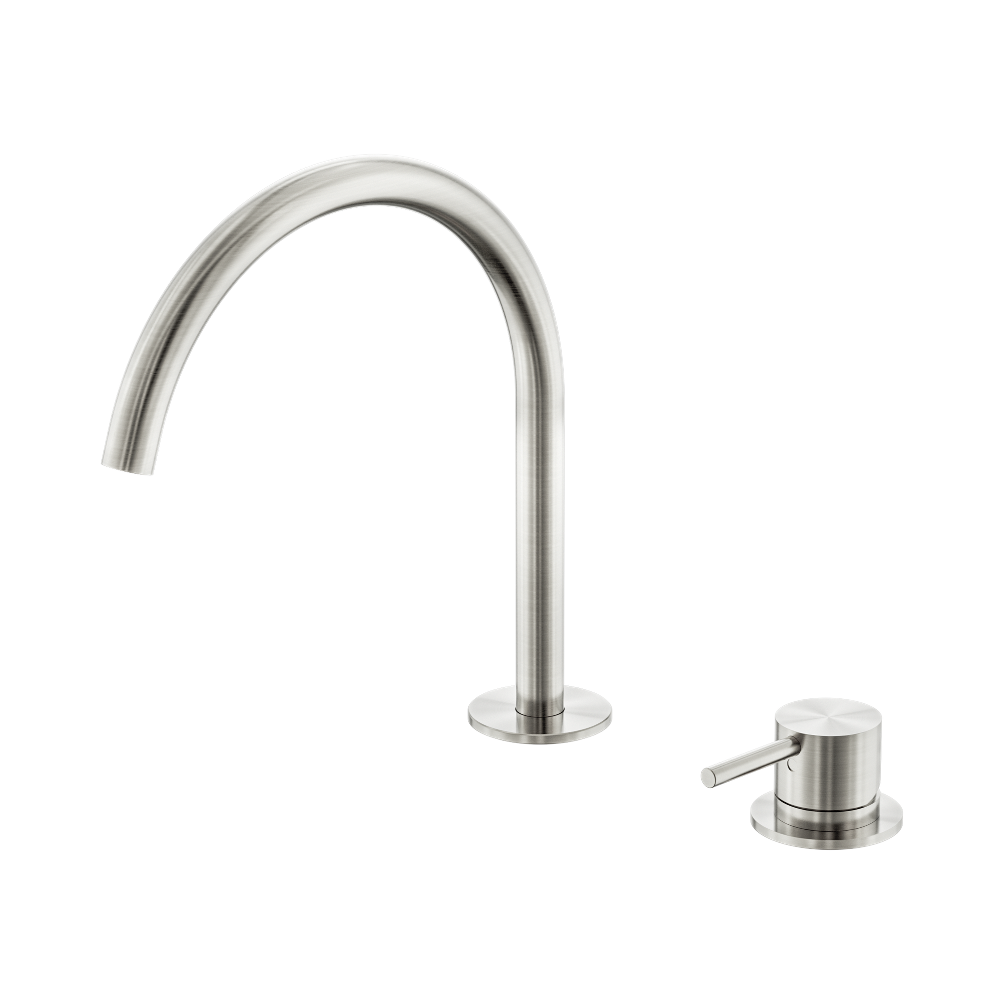 NR221901j BN Mecca Hob Bath Kitchen Mixer Set Arc Spout Brushed Nickel image 1