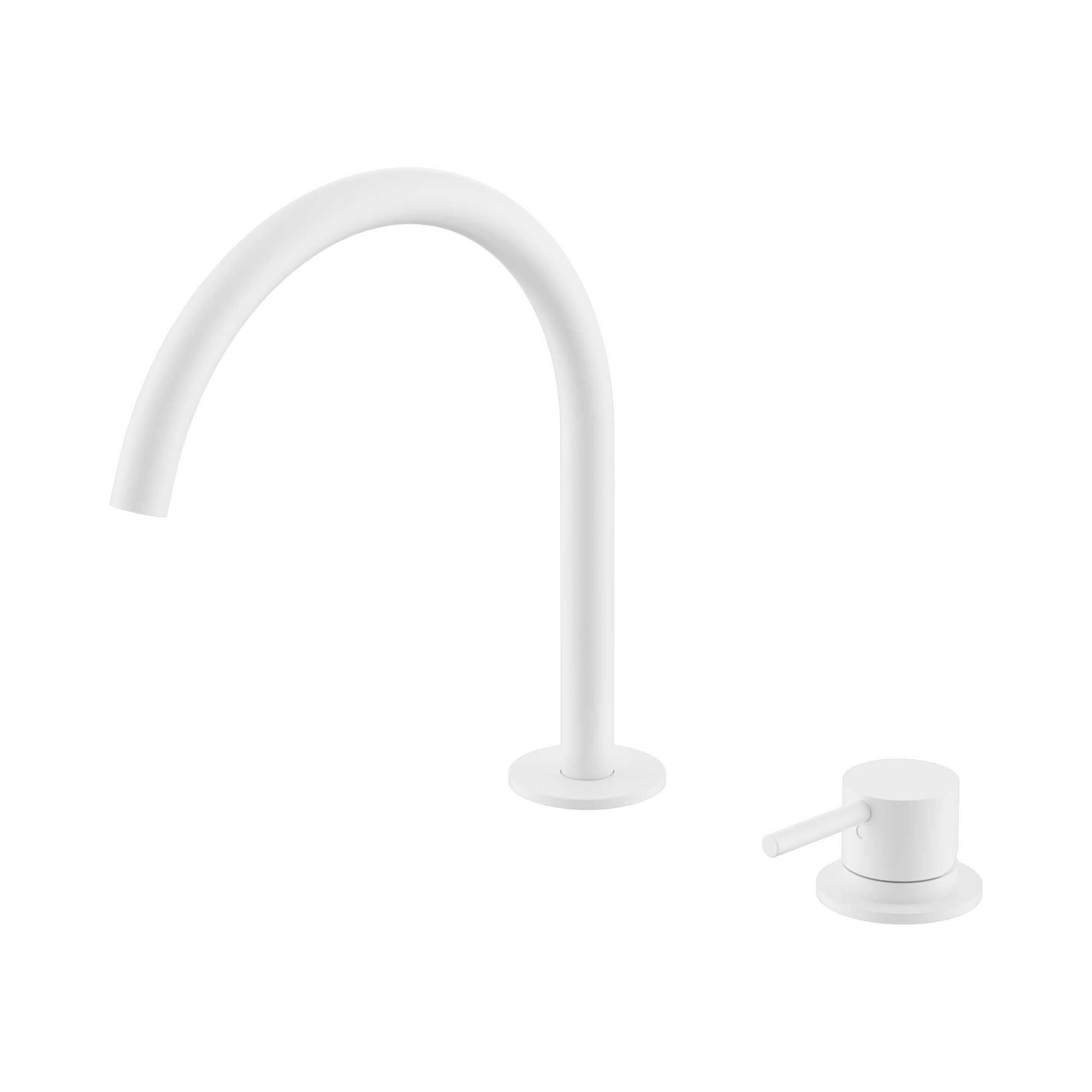 NR221901j MW Mecca Hob Bath Kitchen Mixer Set Arc Spout Matte White image 1