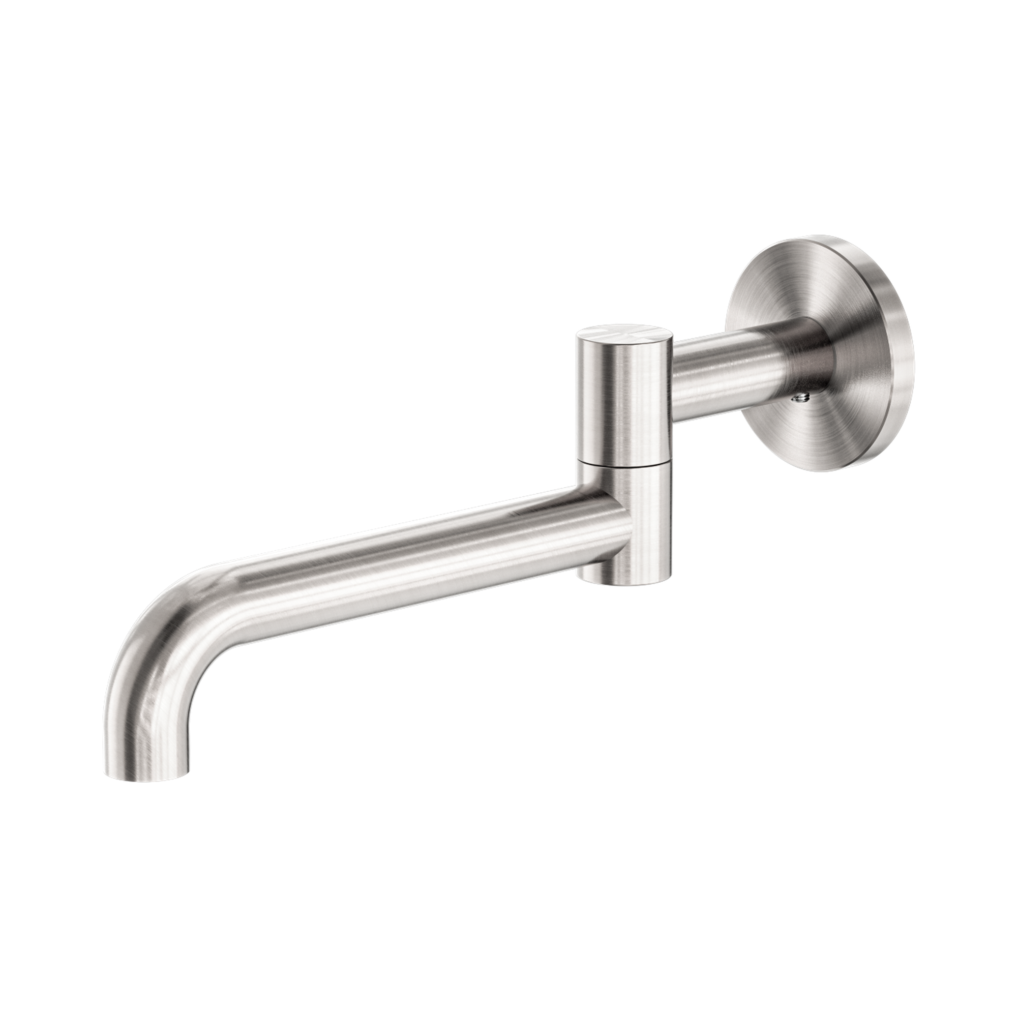 NR221903 GBN Mecca Wall Mounted Swivel Bath Spout Only 225mm Brushed Nickel image 1