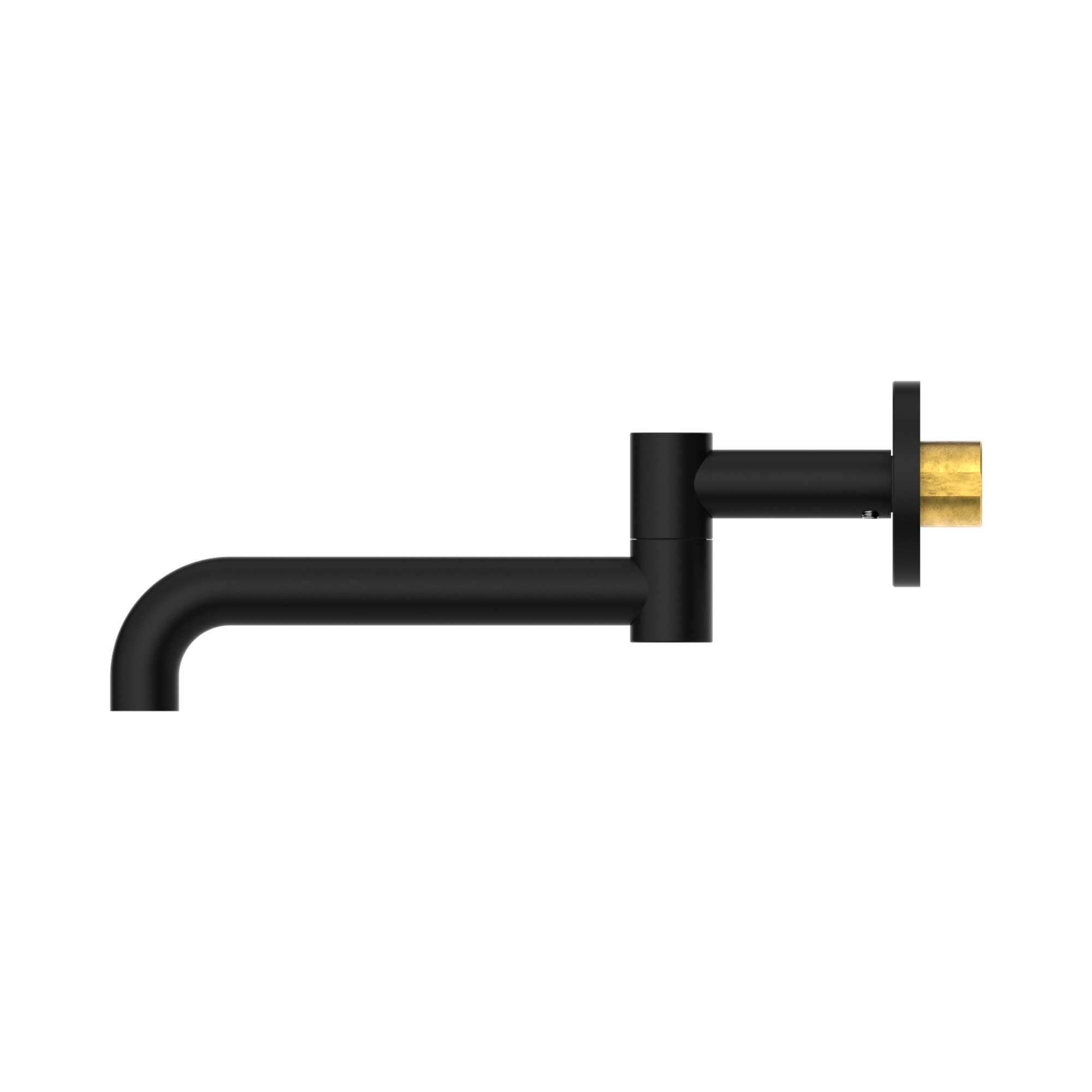 NR221903 GMB Mecca Wall Mounted Swivel Bath Spout Only 225mm Matte Black image 3