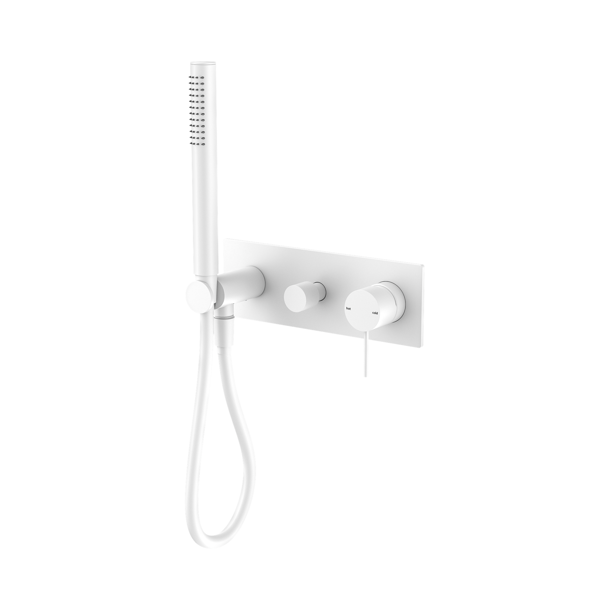 NR221903e MW Mecca Shower Mixer With Divertor System Matte White image 1