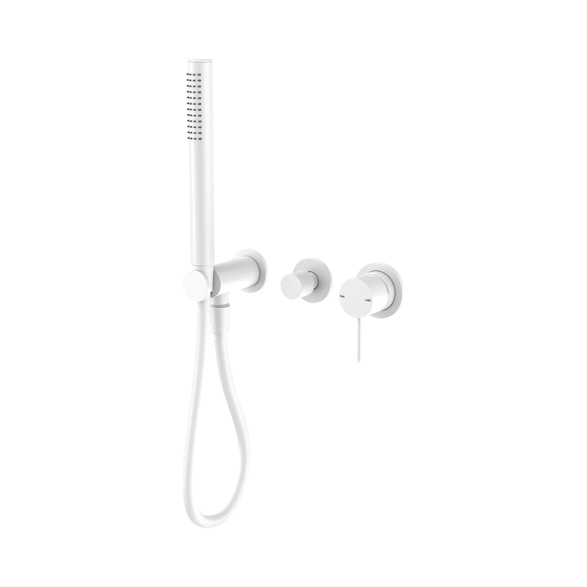 NR221903f MW Mecca Shower Mixer With Divertor System Seperate Back Plate Matte White image 1