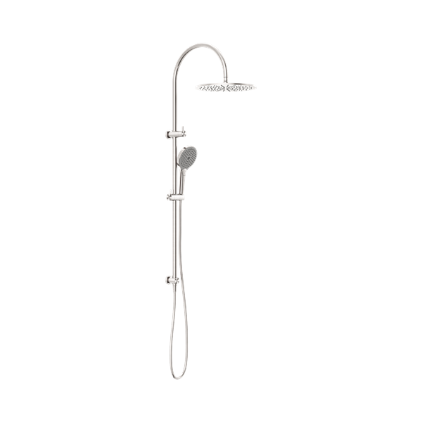 NR221905 HBN Mecca Twin Shower With Air Shower II Brushed Nickel Thumb