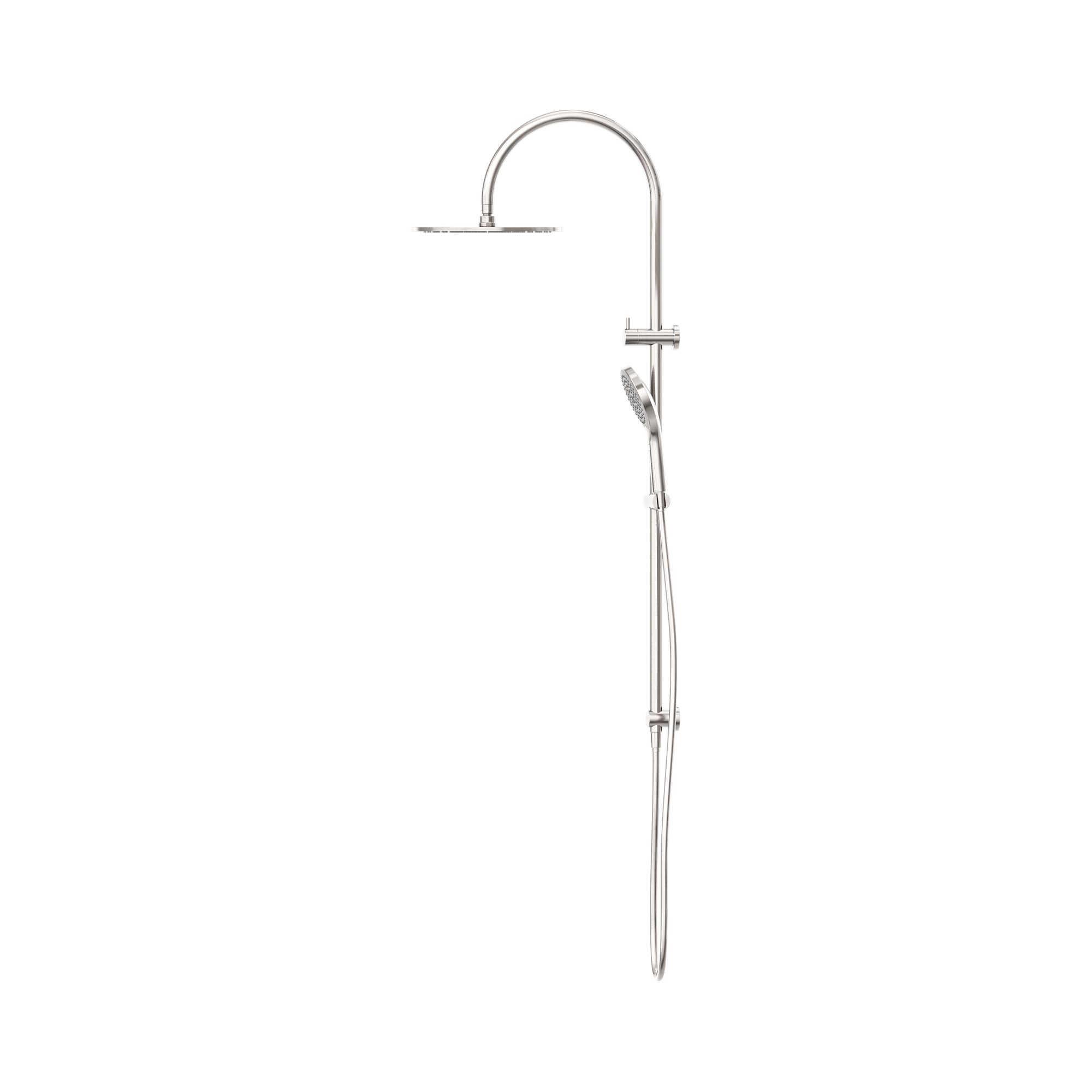 NR221905 HBN Mecca Twin Shower With Air Shower II Brushed Nickel image 3