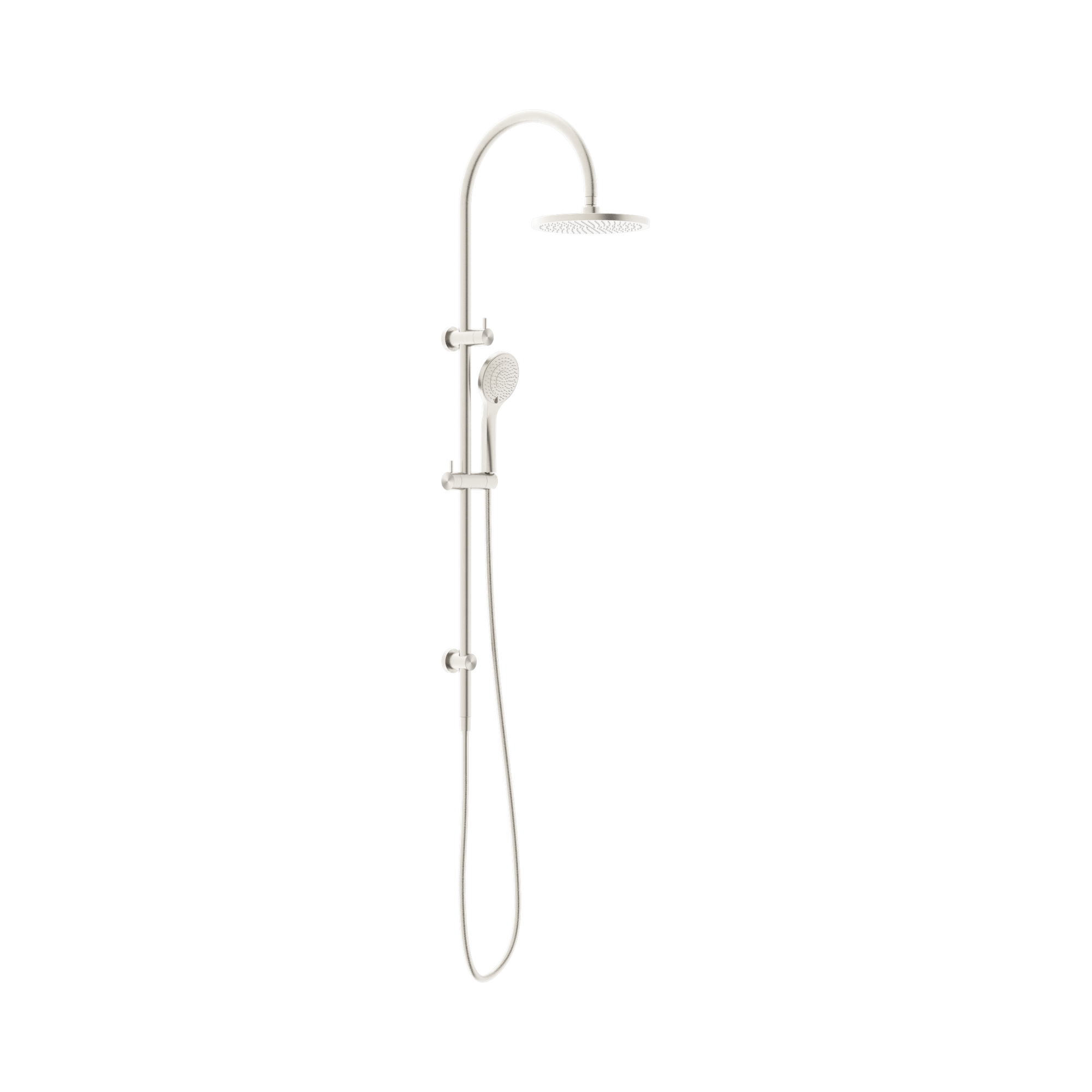 NR221905b BN Mecca Twin Shower With Air Shower Brushed Nickel image 1