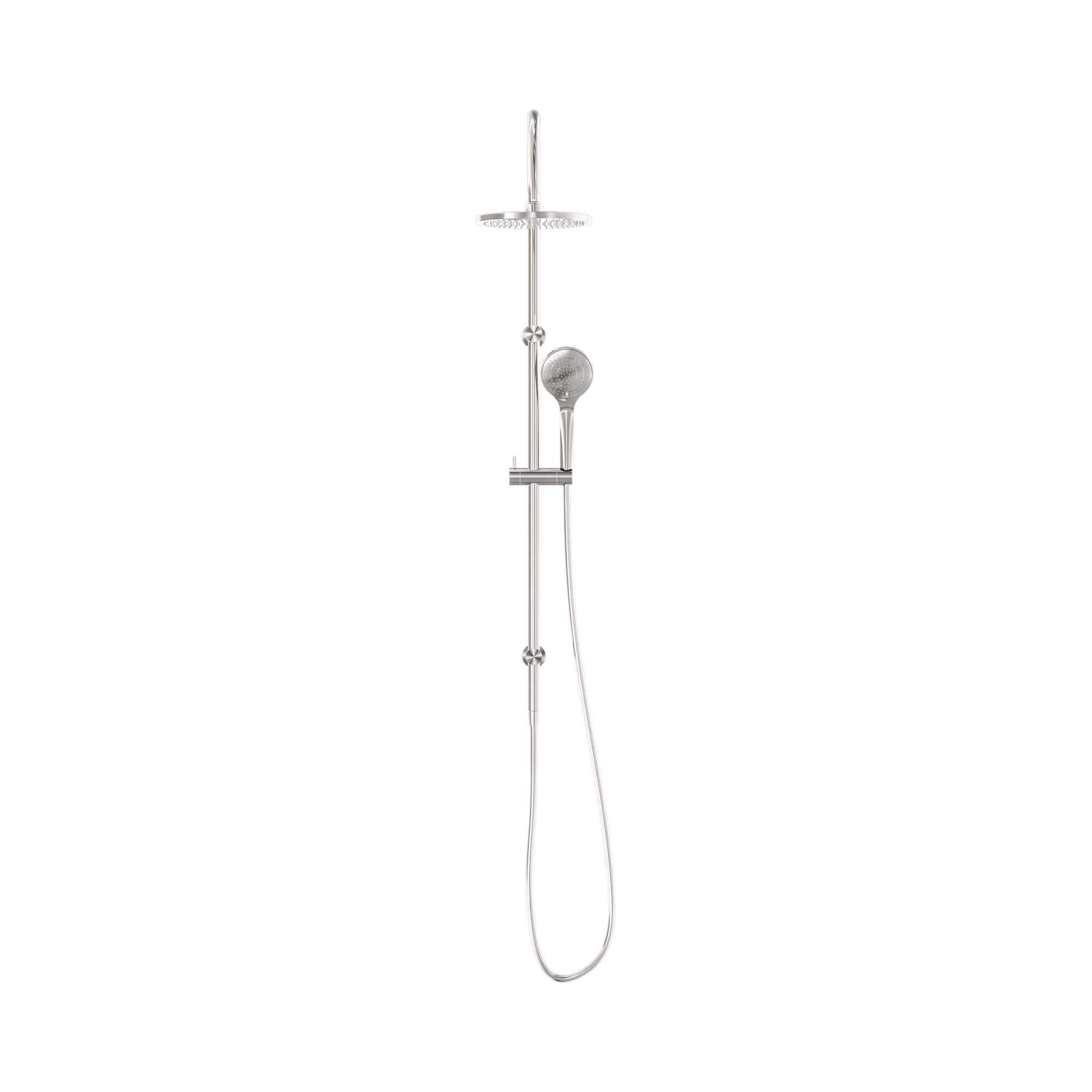 NR221905b BN Mecca Twin Shower With Air Shower Brushed Nickel image 2