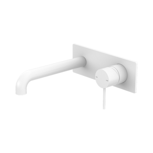NR221907a160 MW Mecca Wall Basin Mixer 160mm Spout Matte White Thumb