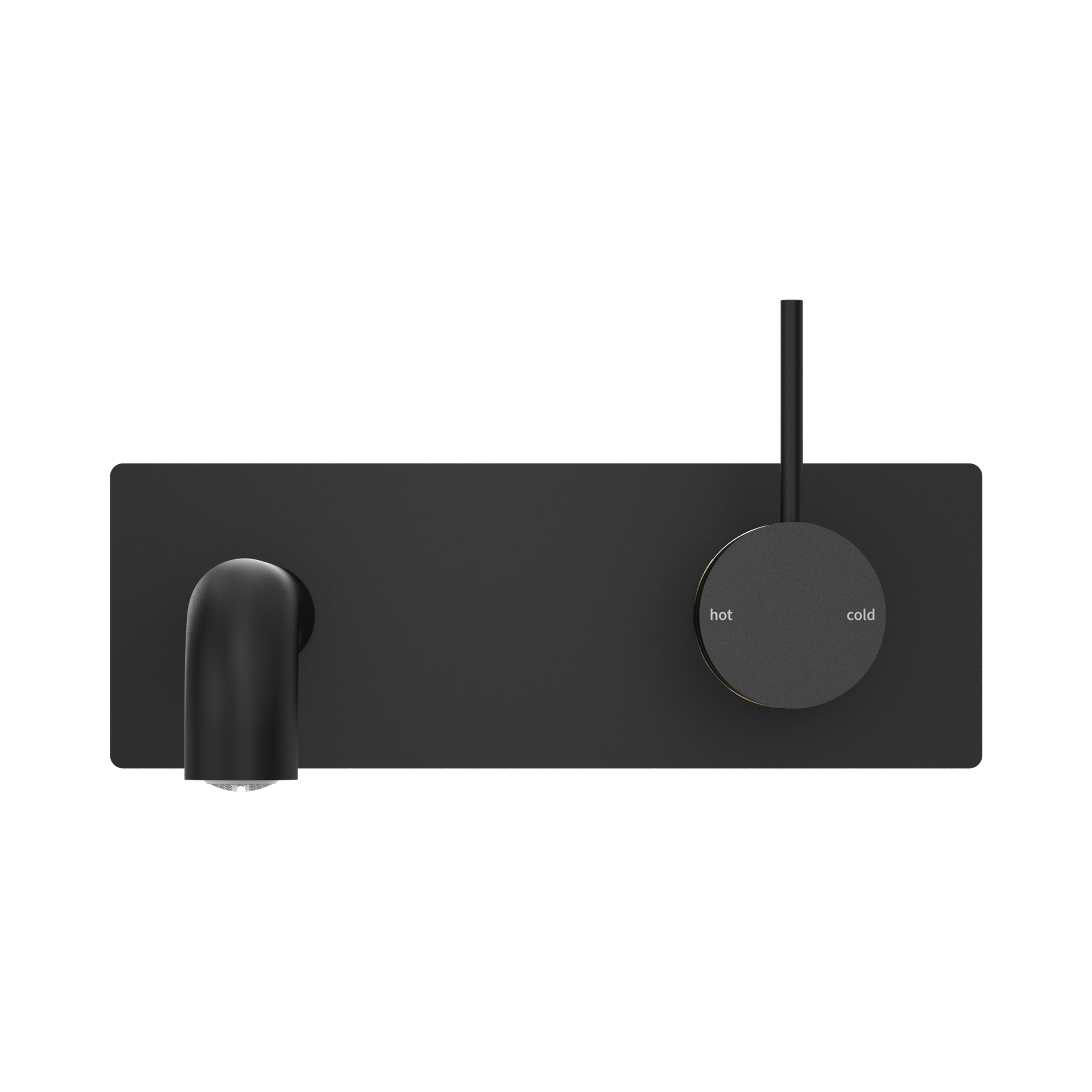 NR221907b185 MB Mecca Wall Basin Mixer Handle Up 185mm Spout Matte Black image 2