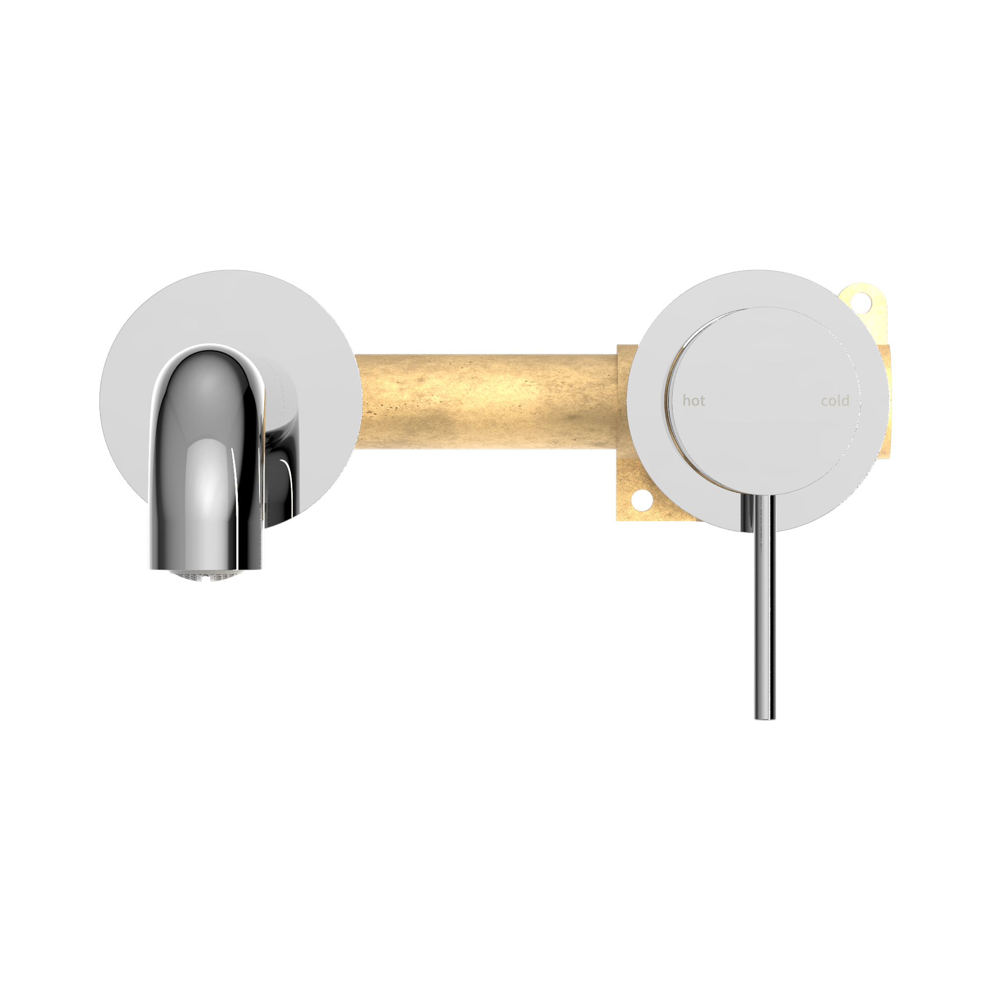 NR221907c185 CH Mecca Wall Basin Mixer Separate Back Plate 185mm Spout Chrome image 2