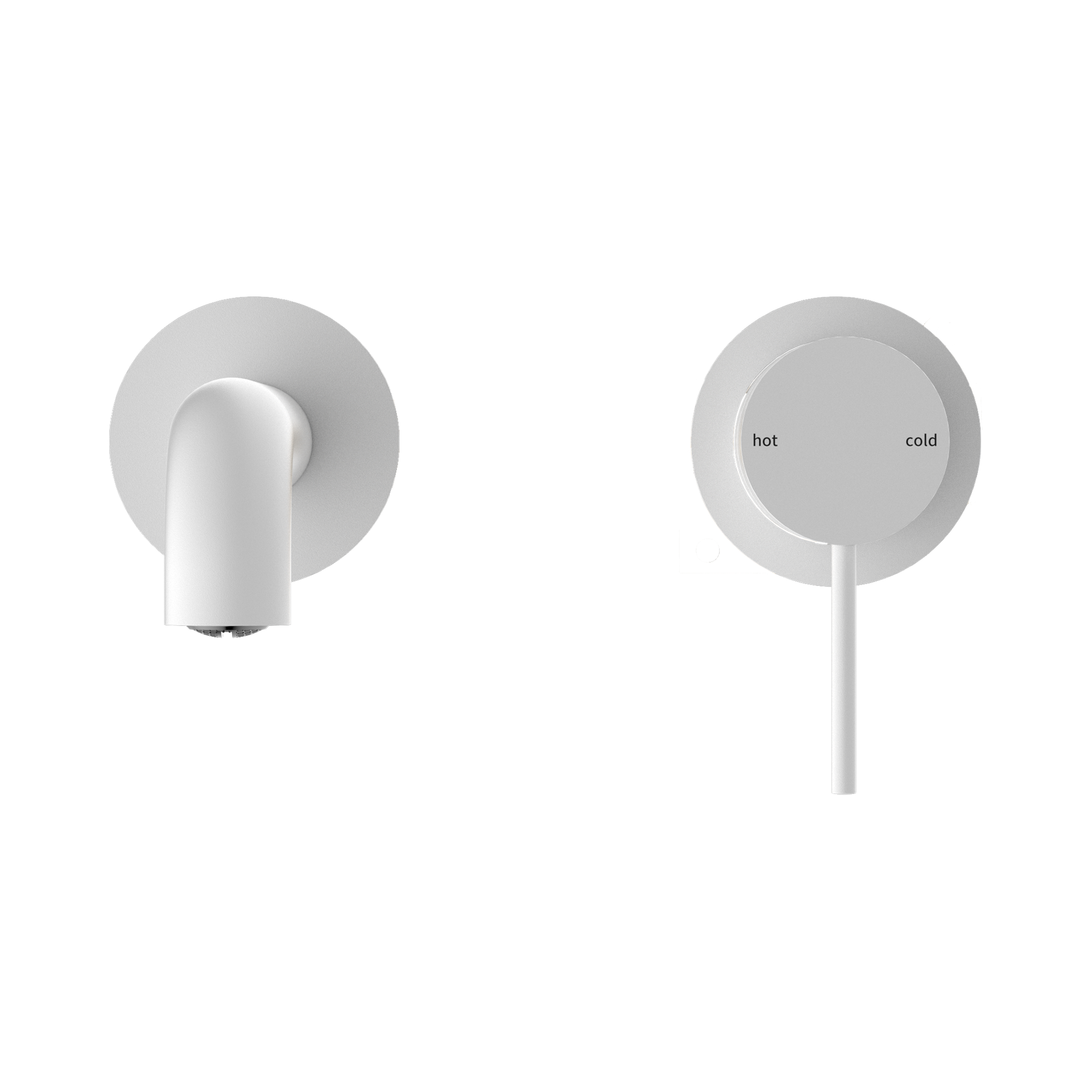 NR221907c185 MW Mecca Wall Basin Mixer Separate Back Plate 185mm Spout Matte White image 2