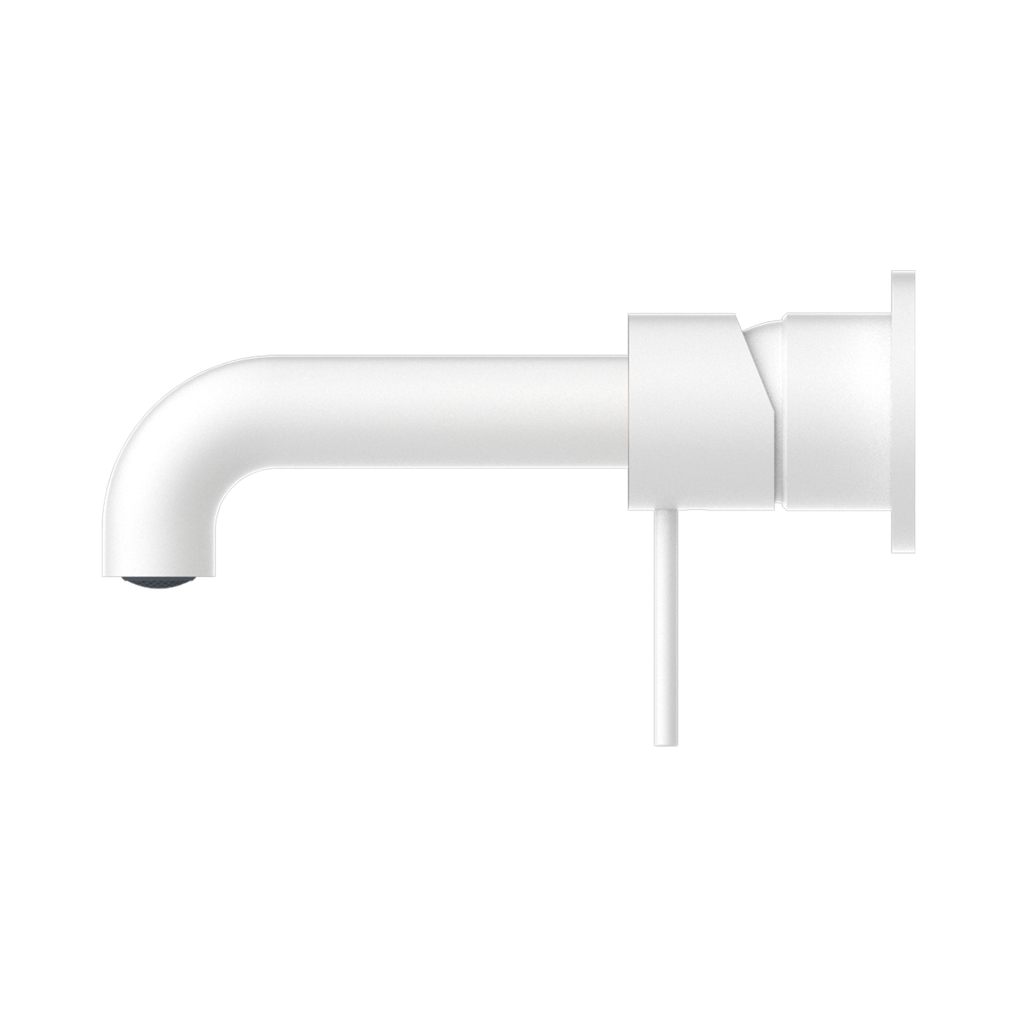 NR221907c185 MW Mecca Wall Basin Mixer Separate Back Plate 185mm Spout Matte White image 3