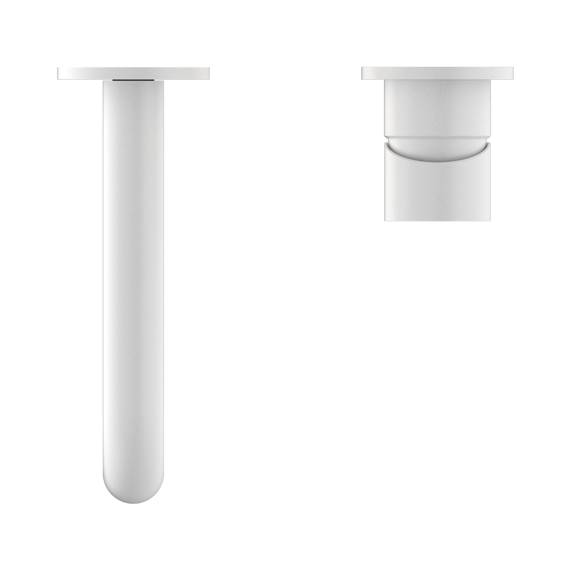 NR221907c185 MW Mecca Wall Basin Mixer Separate Back Plate 185mm Spout Matte White image 4