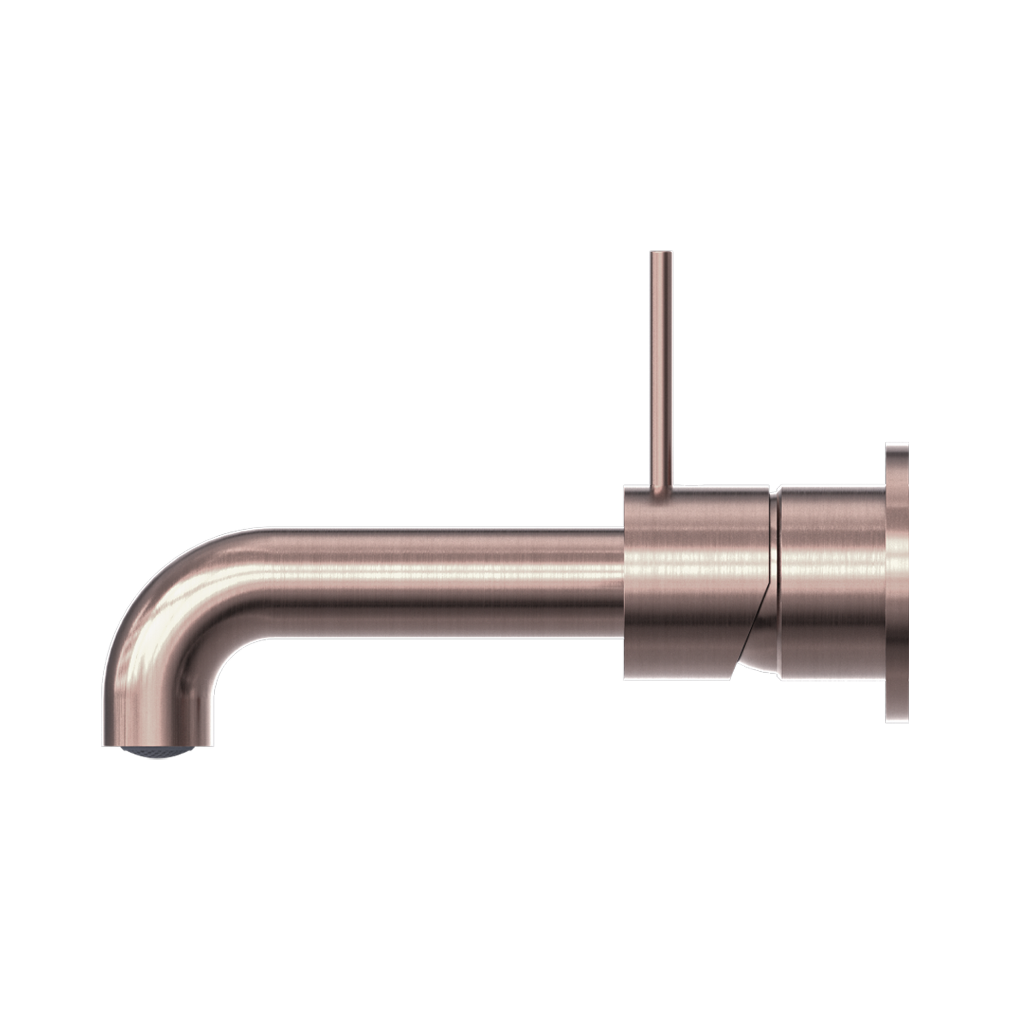 NR221907d185 BZ Mecca Wall Basin Mixer Separate Back Plate Handle Up 185mm Spout Brushed Bronze image 3