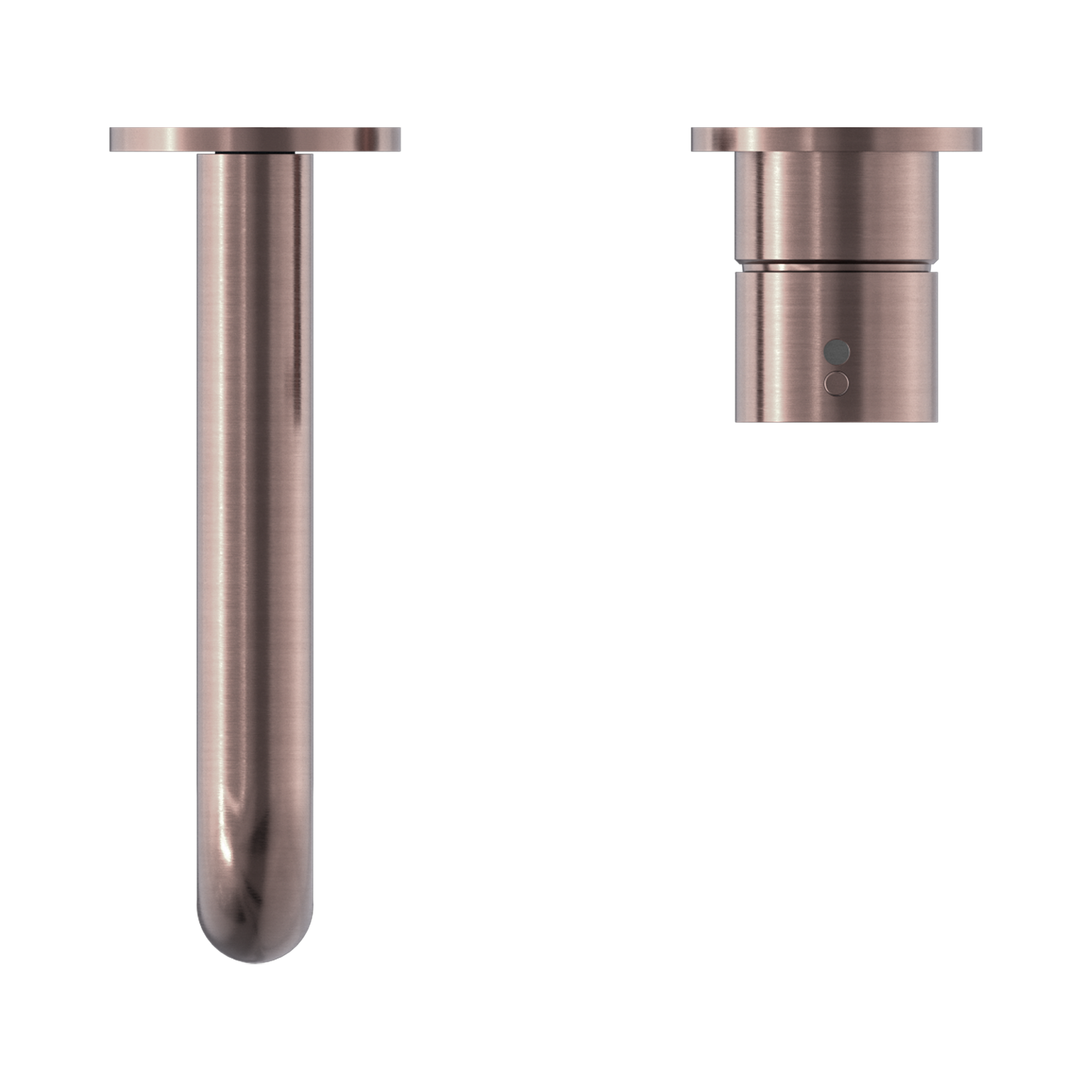 NR221907d185 BZ Mecca Wall Basin Mixer Separate Back Plate Handle Up 185mm Spout Brushed Bronze image 4