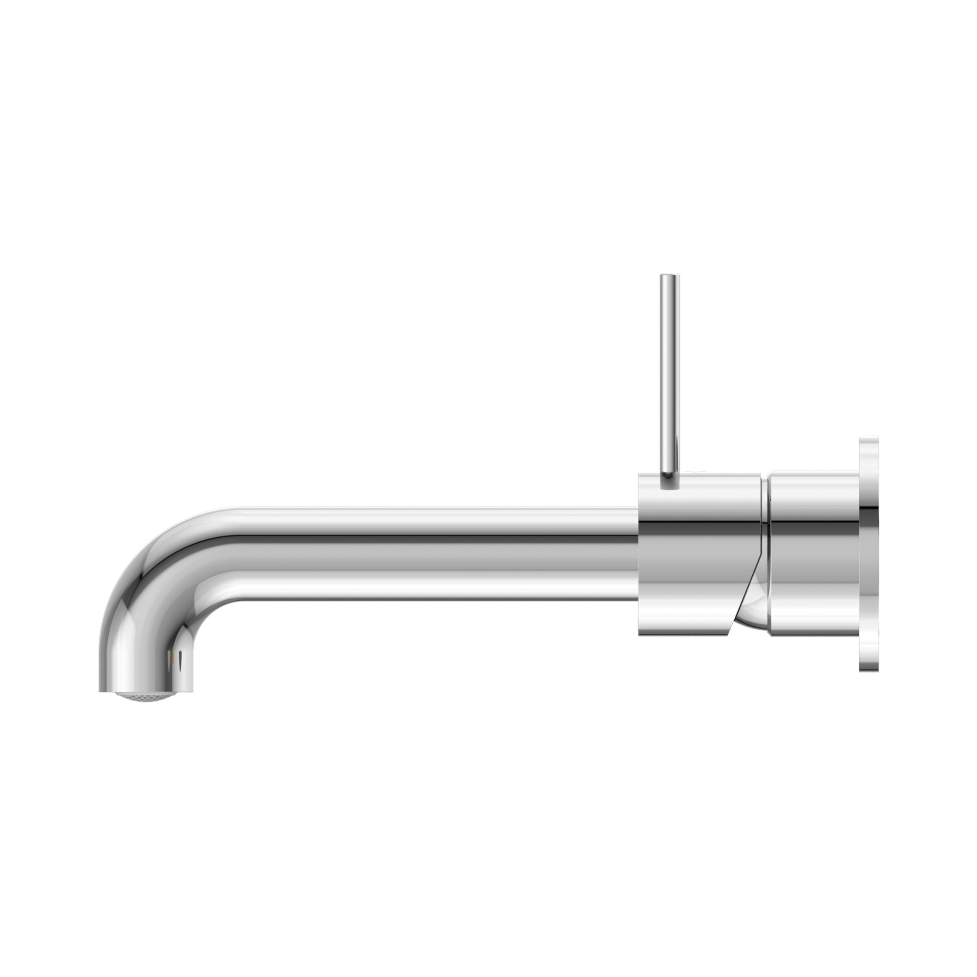 NR221907d185 CH Mecca Wall Basin Mixer Separate Back Plate Handle Up 185mm Spout Chrome image 3