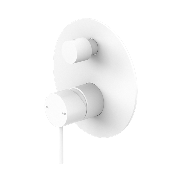NR221909a MW Mecca Shower Mixer With Divertor Matte White Thumb