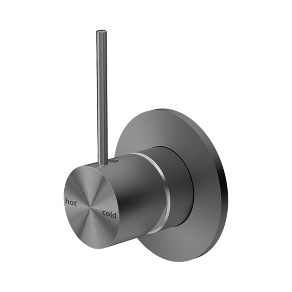 NR221909b GM Mecca Shower Mixer Handle Up Gun Metal Thumb