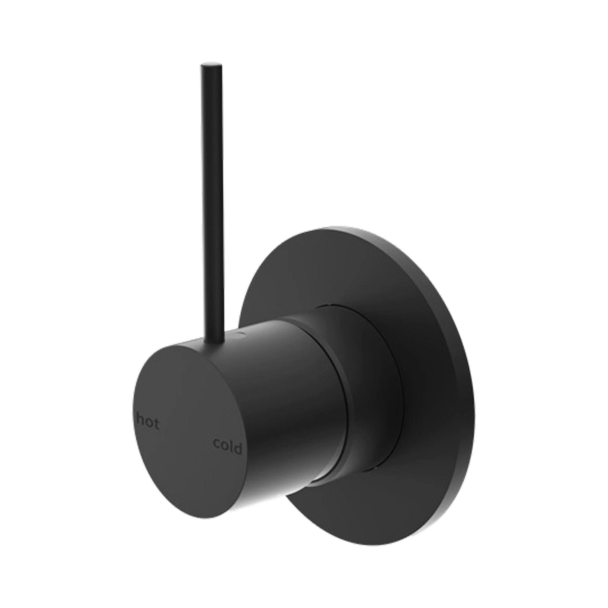 NR221909b MB Mecca Shower Mixer Handle Up Matte Black image 1