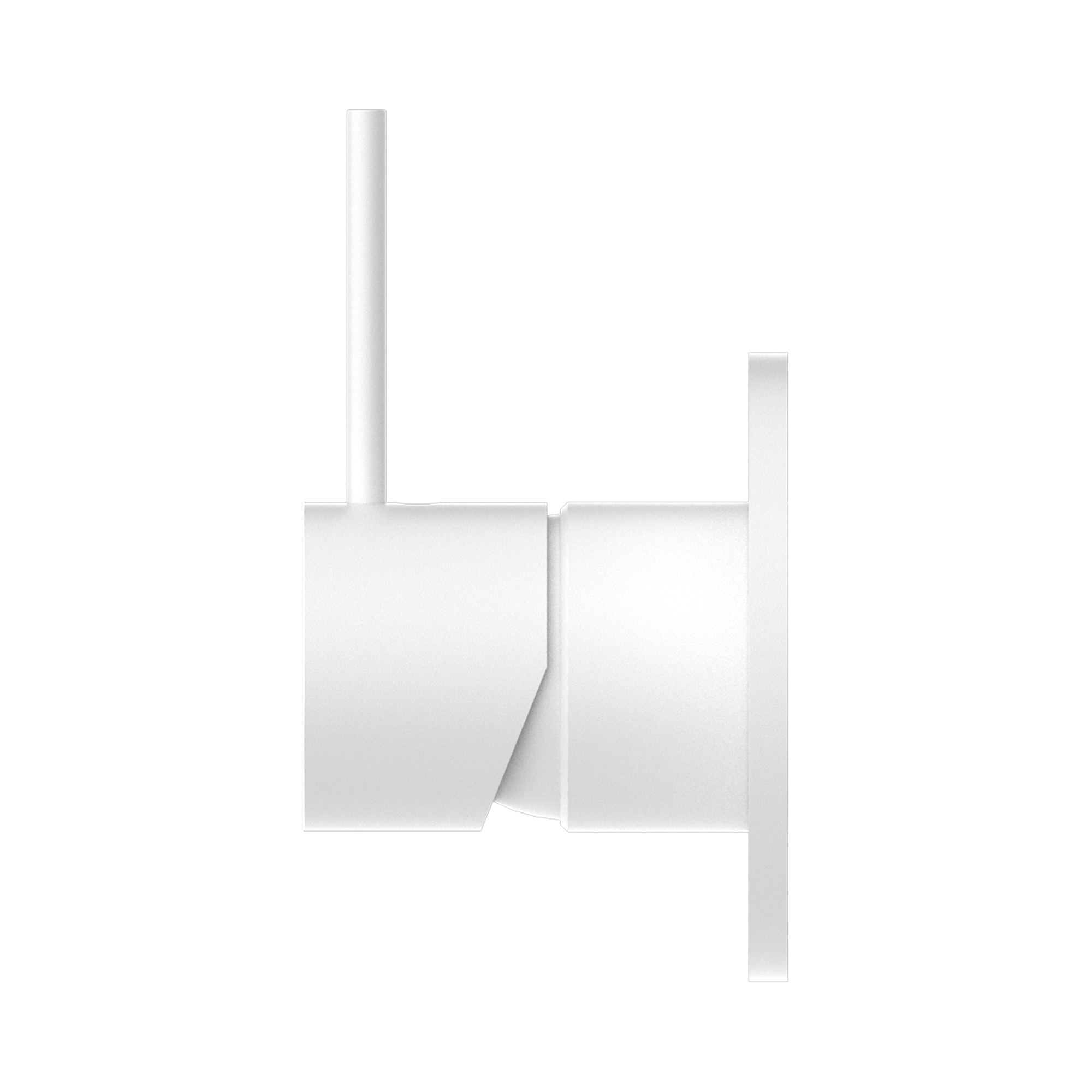 NR221909b MW Mecca Shower Mixer Handle Up Matte White image 3