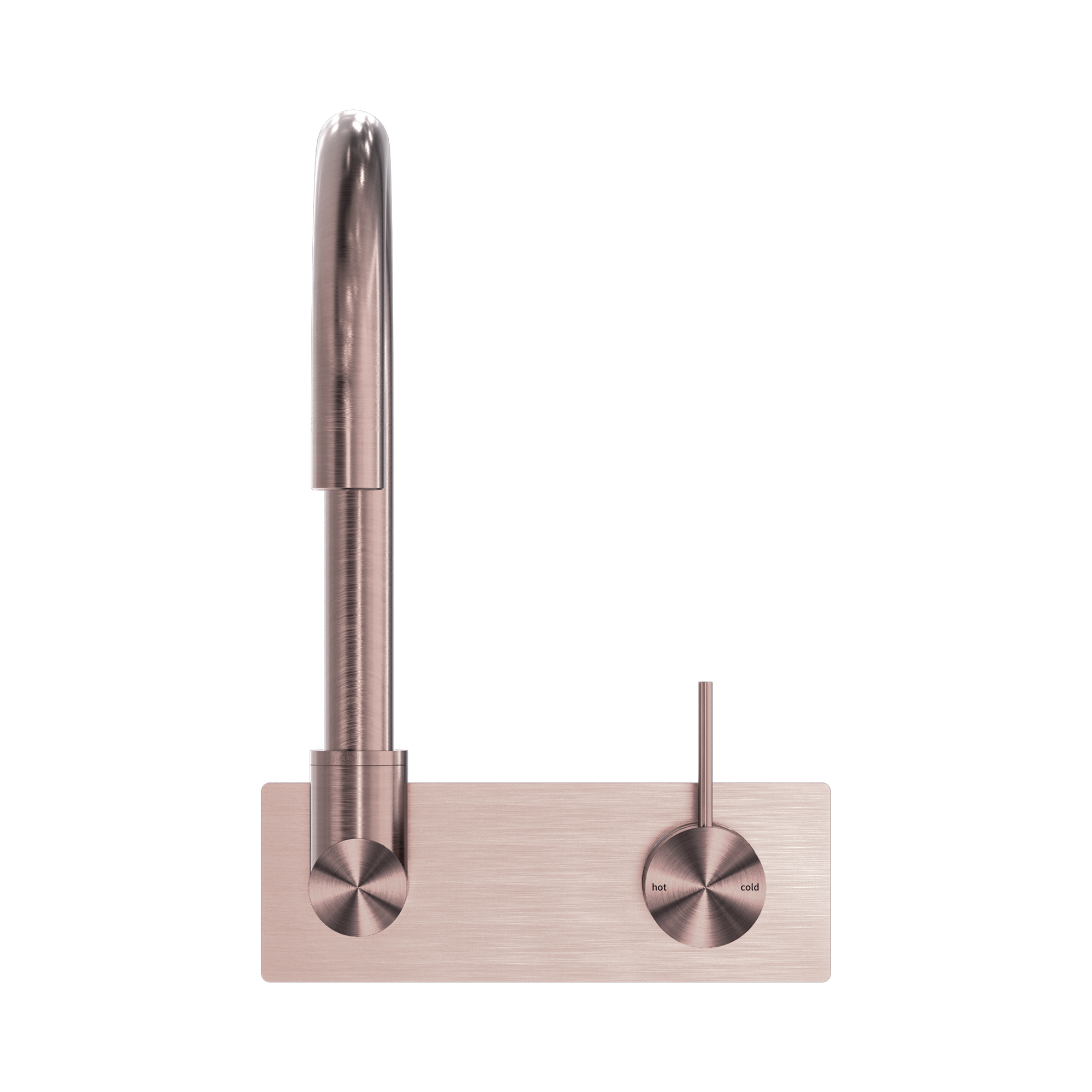 NR221909p BZ Mecca Wall Basin Mixer Swivel Spout Handle Up Brushed Bronze image 2