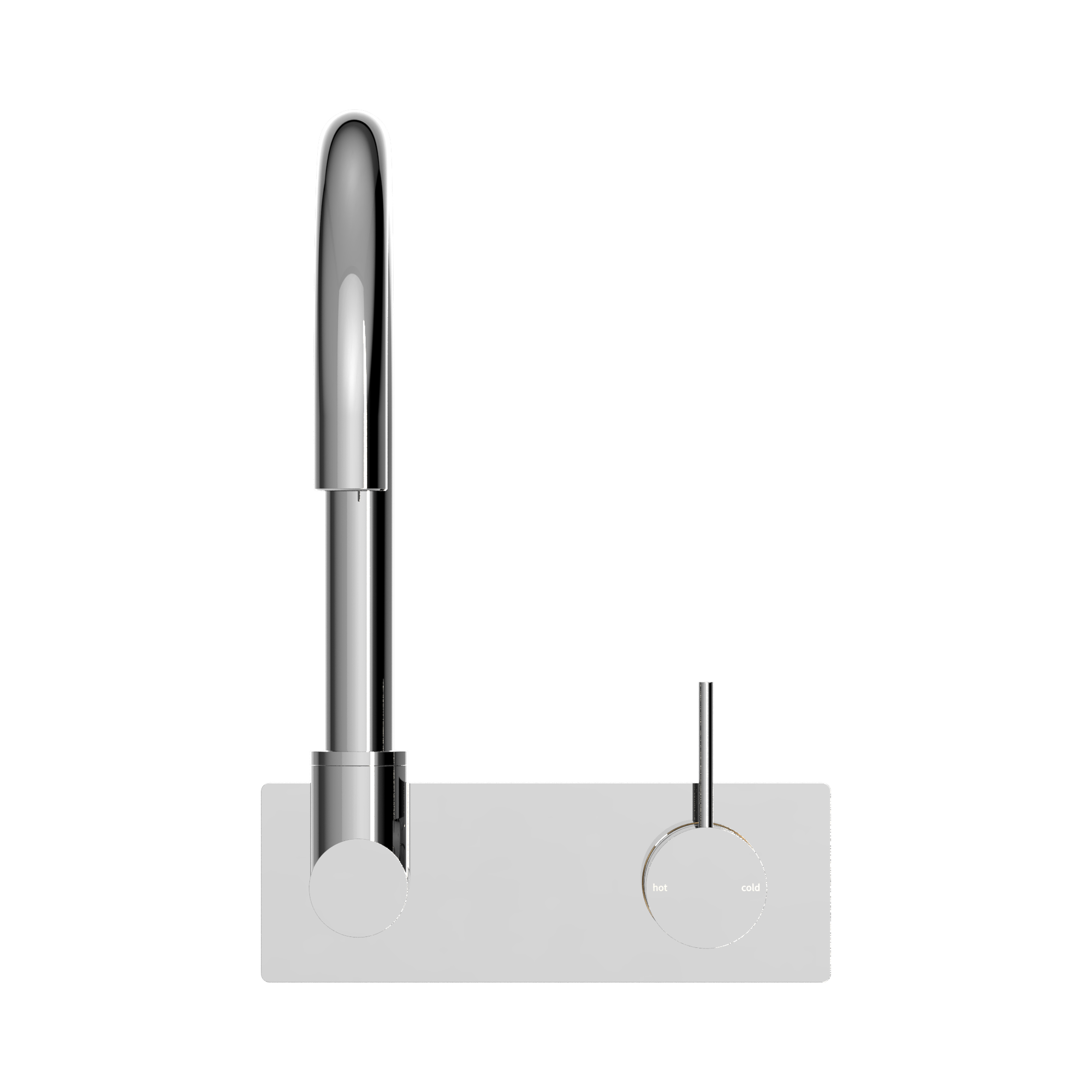 NR221909p CH Mecca Wall Basin Mixer Swivel Spout Handle Up Chrome image 2