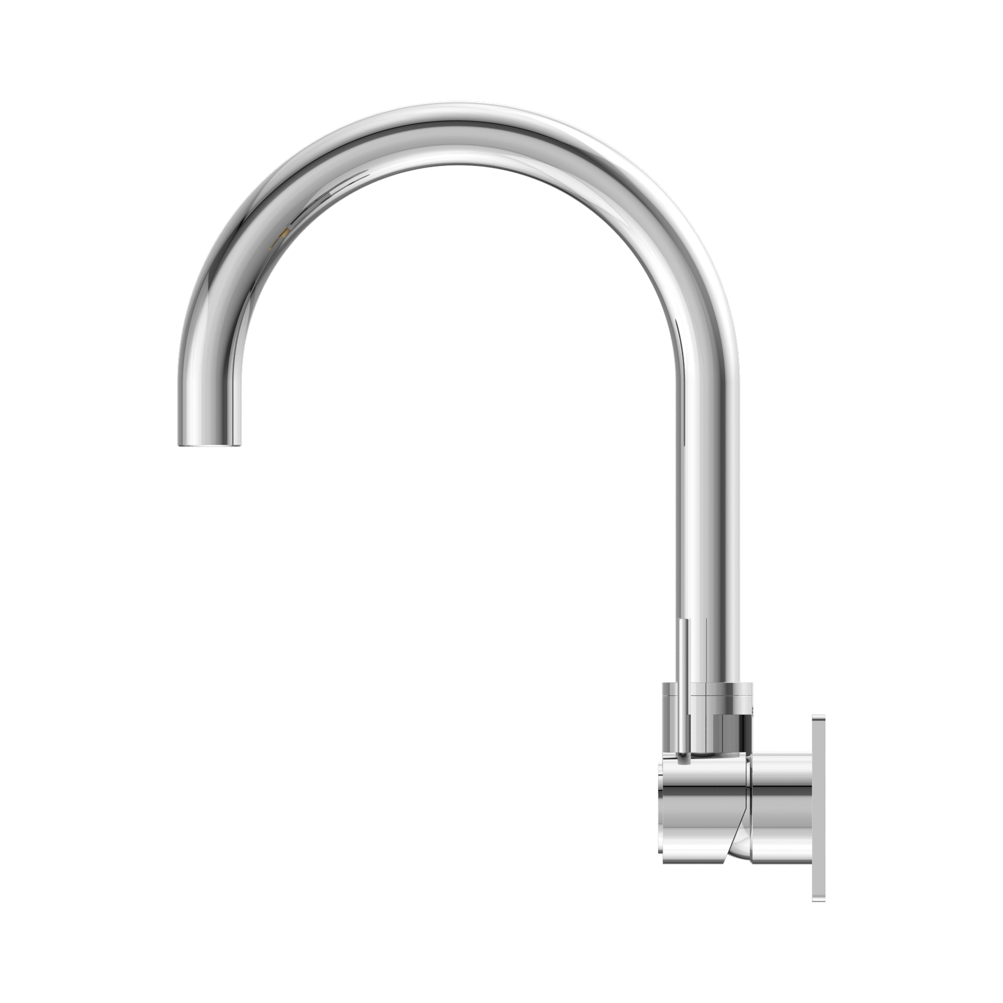 NR221909p CH Mecca Wall Basin Mixer Swivel Spout Handle Up Chrome image 3