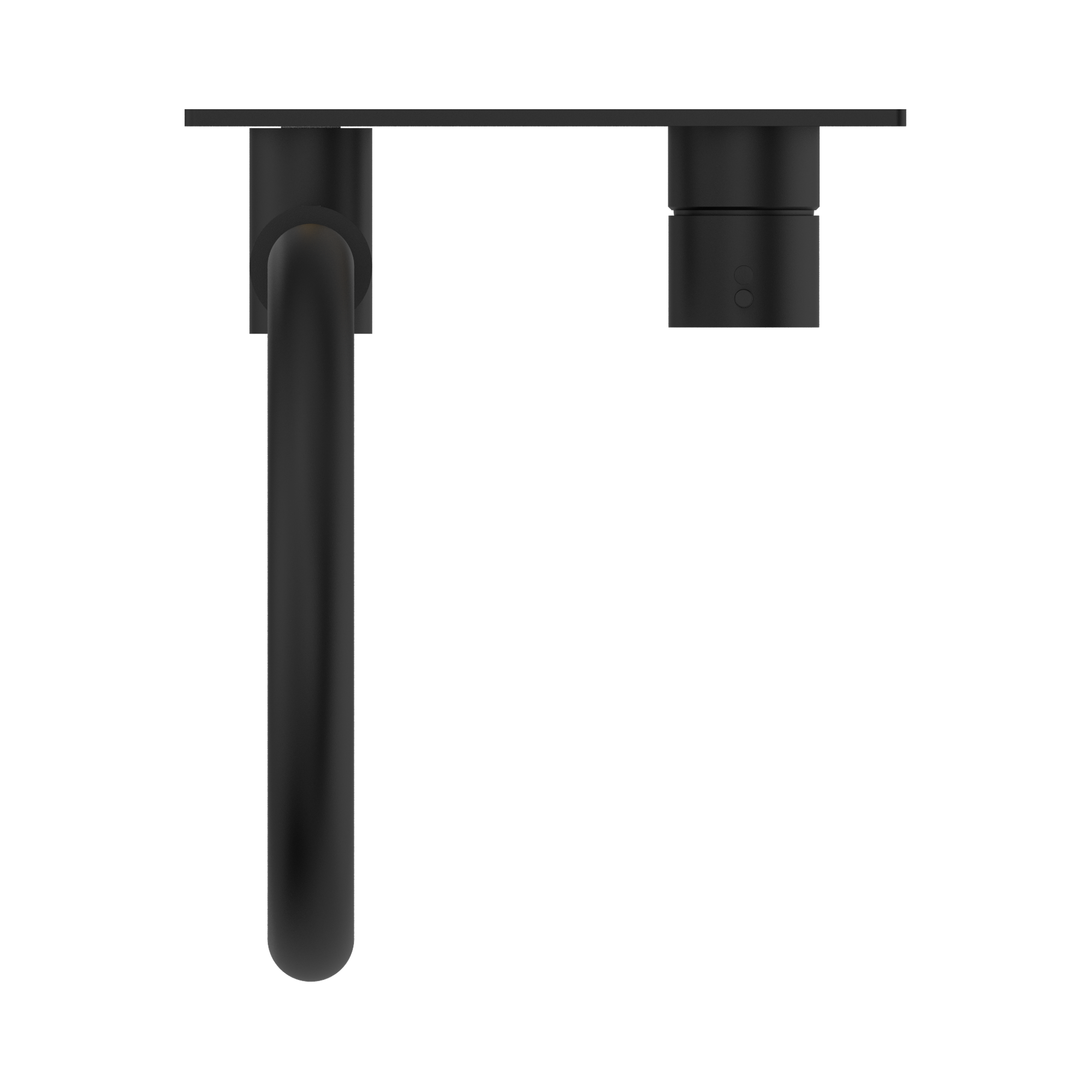 NR221909p MB Mecca Wall Basin Mixer Swivel Spout Handle Up Matte Black image 4
