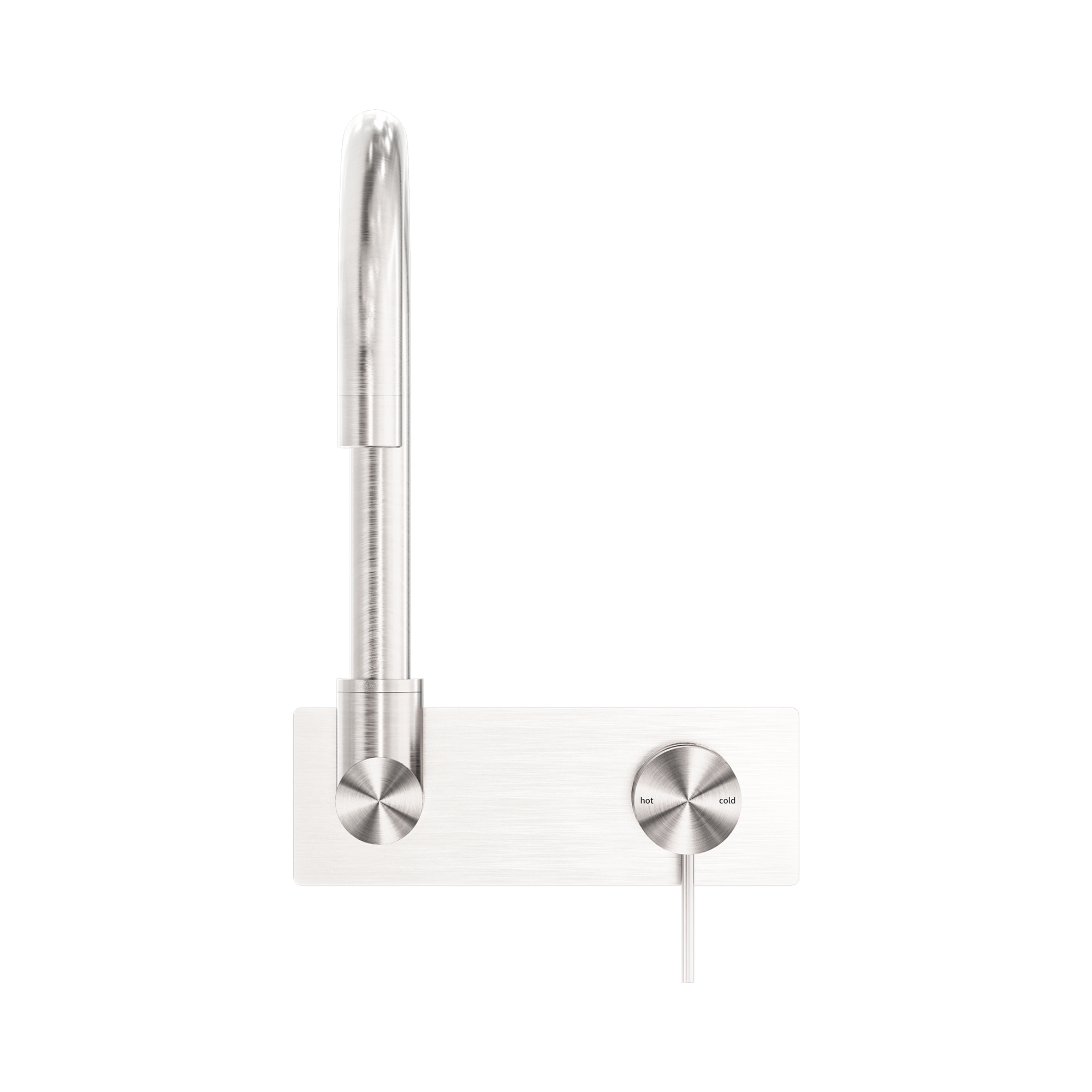 NR221909q BN Mecca Wall Basin Mixer Swivel Spout Brushed Nickel image 2